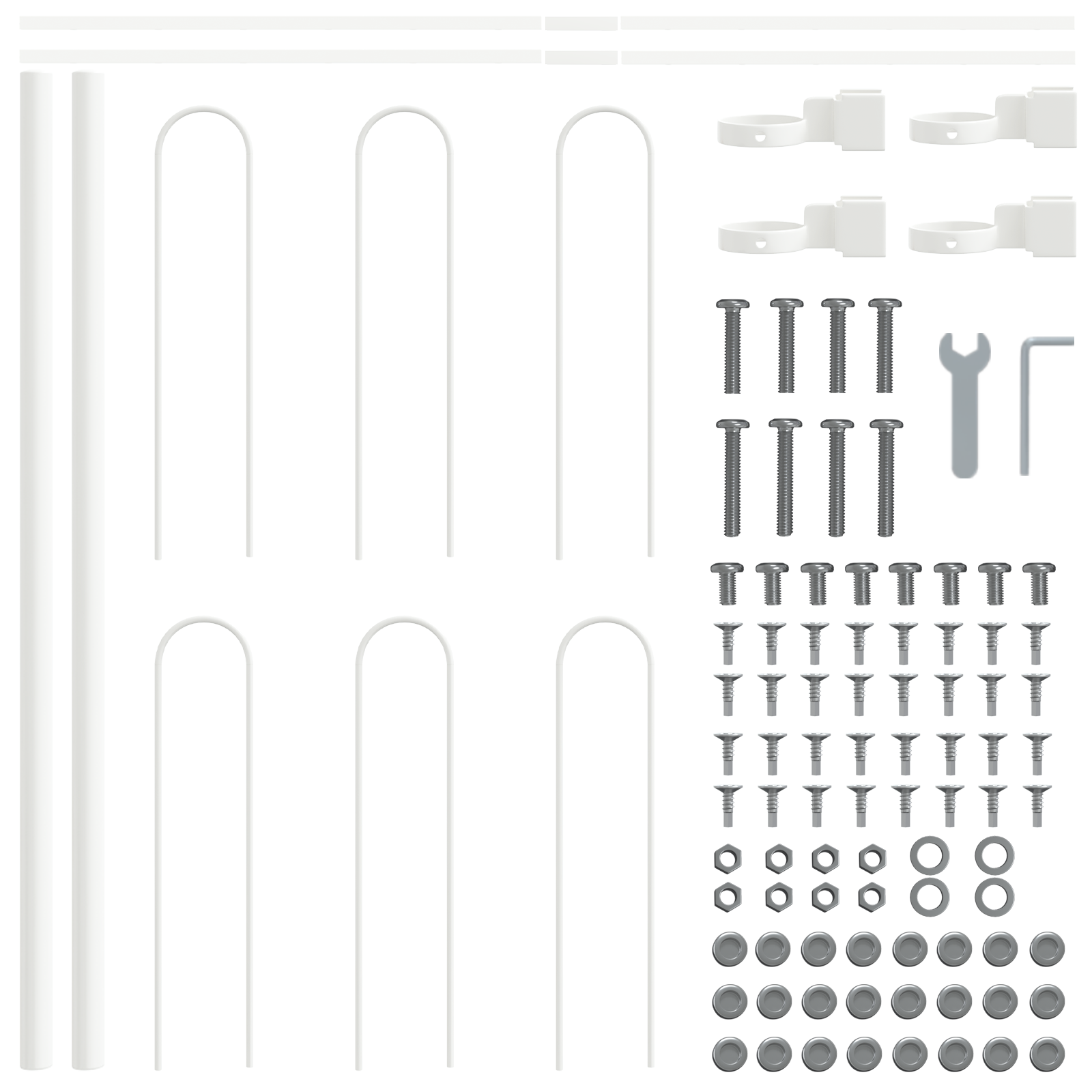 Gard cu vârf în arc Alb 10,2x0,6 m Oțel GartenMobel Dekor