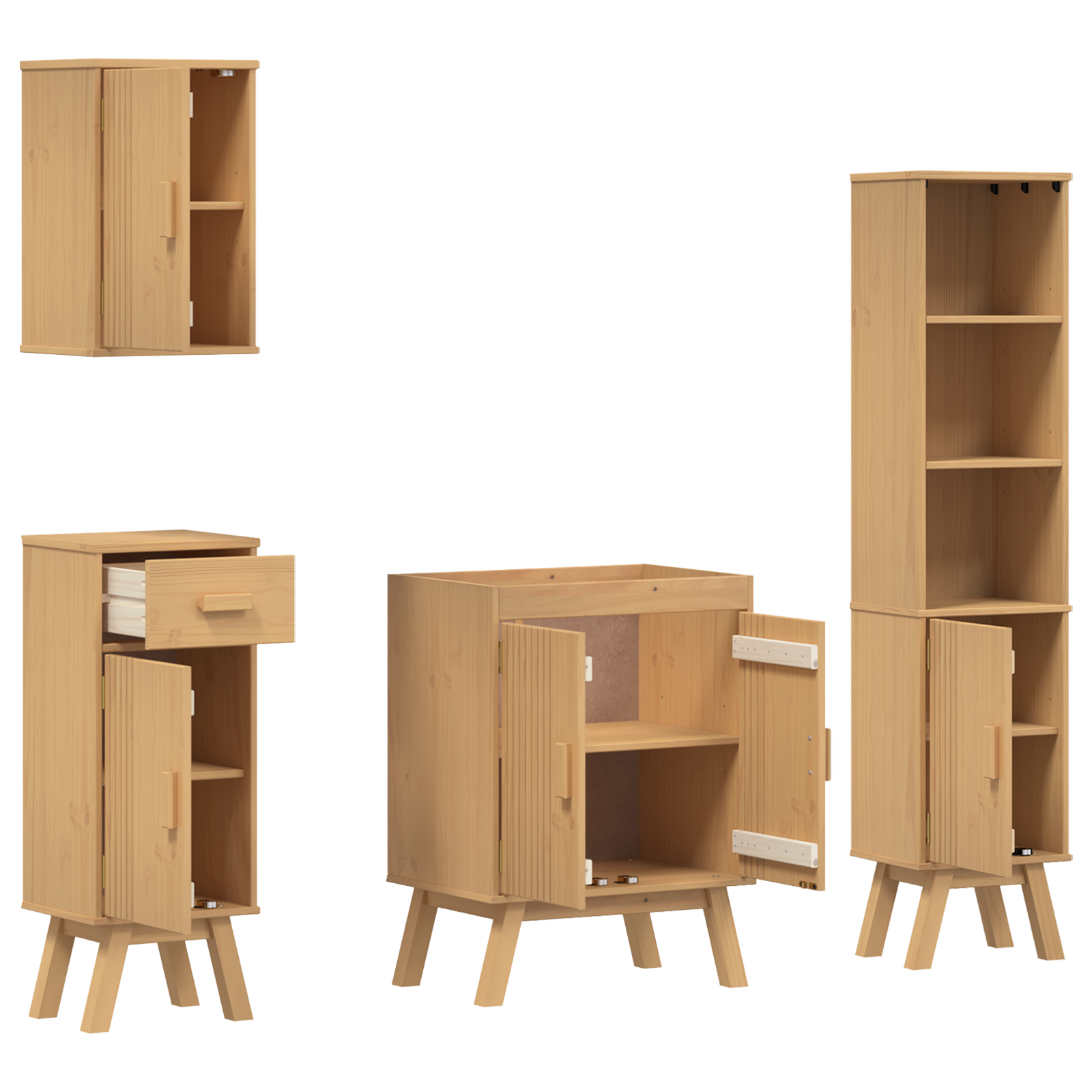 Set baie  4 piese din lemn masiv de pin GartenMobel Dekor
