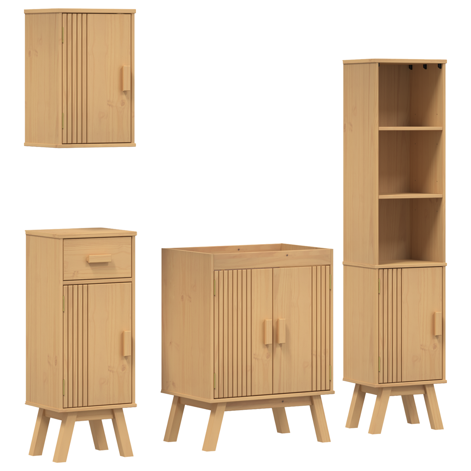 Set baie  4 piese din lemn masiv de pin GartenMobel Dekor