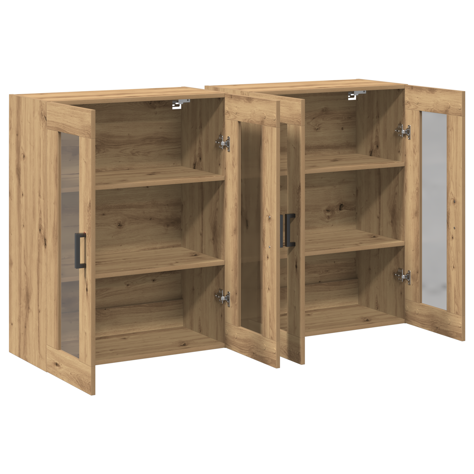 Dulapuri Montate pe Perete 2 buc Artisan Stejar 69,5x34x90 cm Lemn Prelucrat GartenMobel Dekor