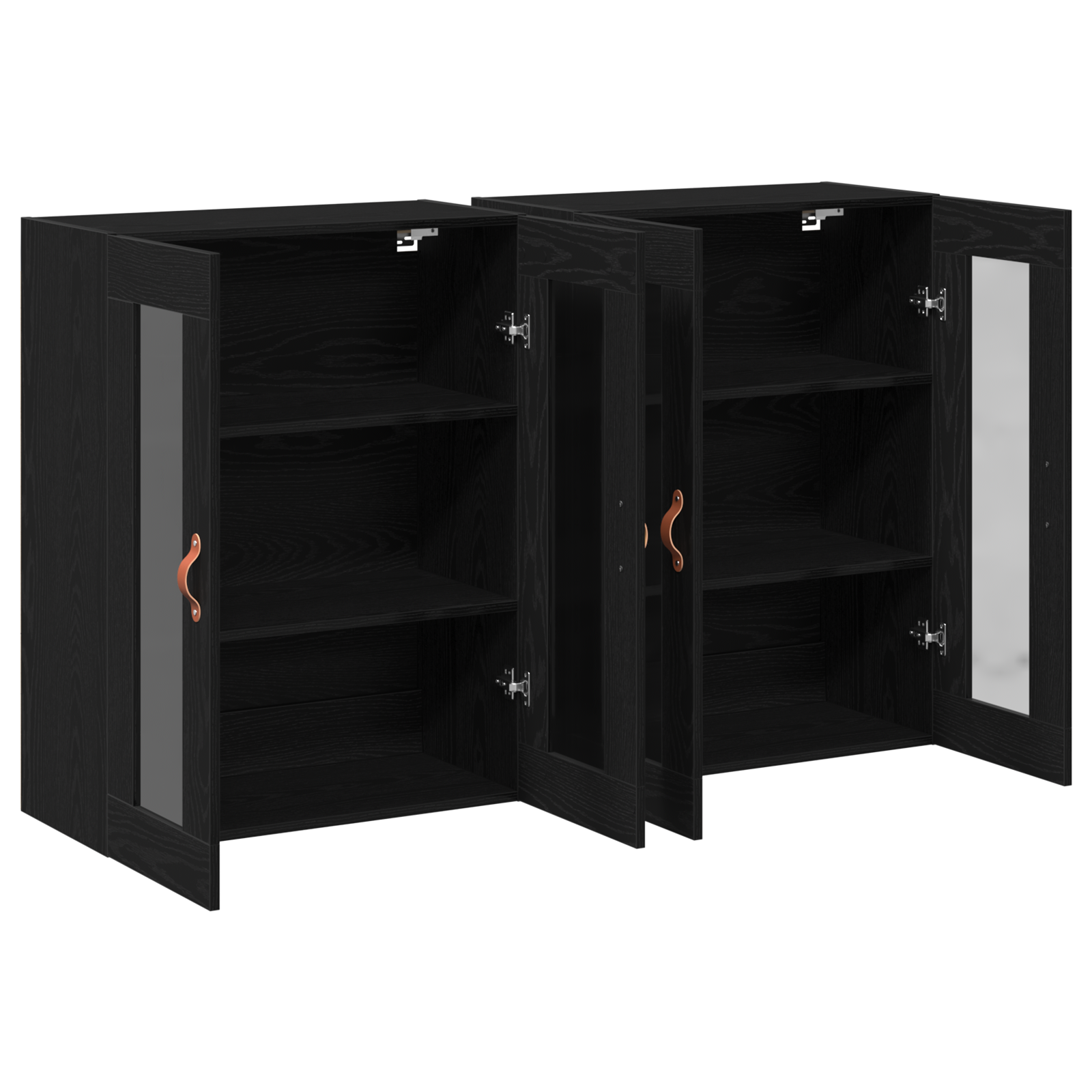 Mobilier de perete 2 buc Negru Stejar 69,5x34x90 cm Lemn compus GartenMobel Dekor