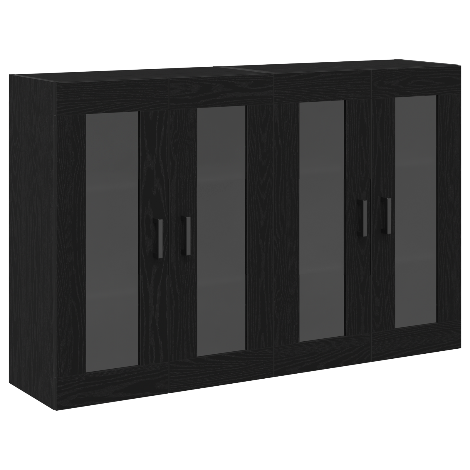 Mobilier de perete 2 buc Negru Stejar 69,5x34x90 cm Lemn prelucrat GartenMobel Dekor