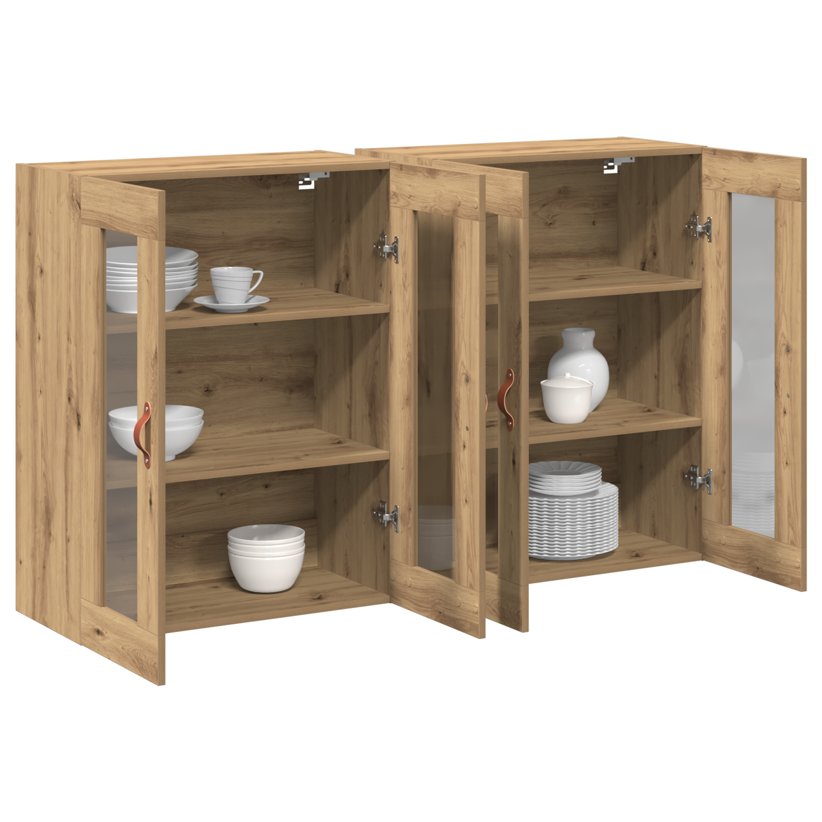 Rame montate pe perete 2 buc Artisan Stejar 69,5x34x90 cm Lemn tehnologic GartenMobel Dekor