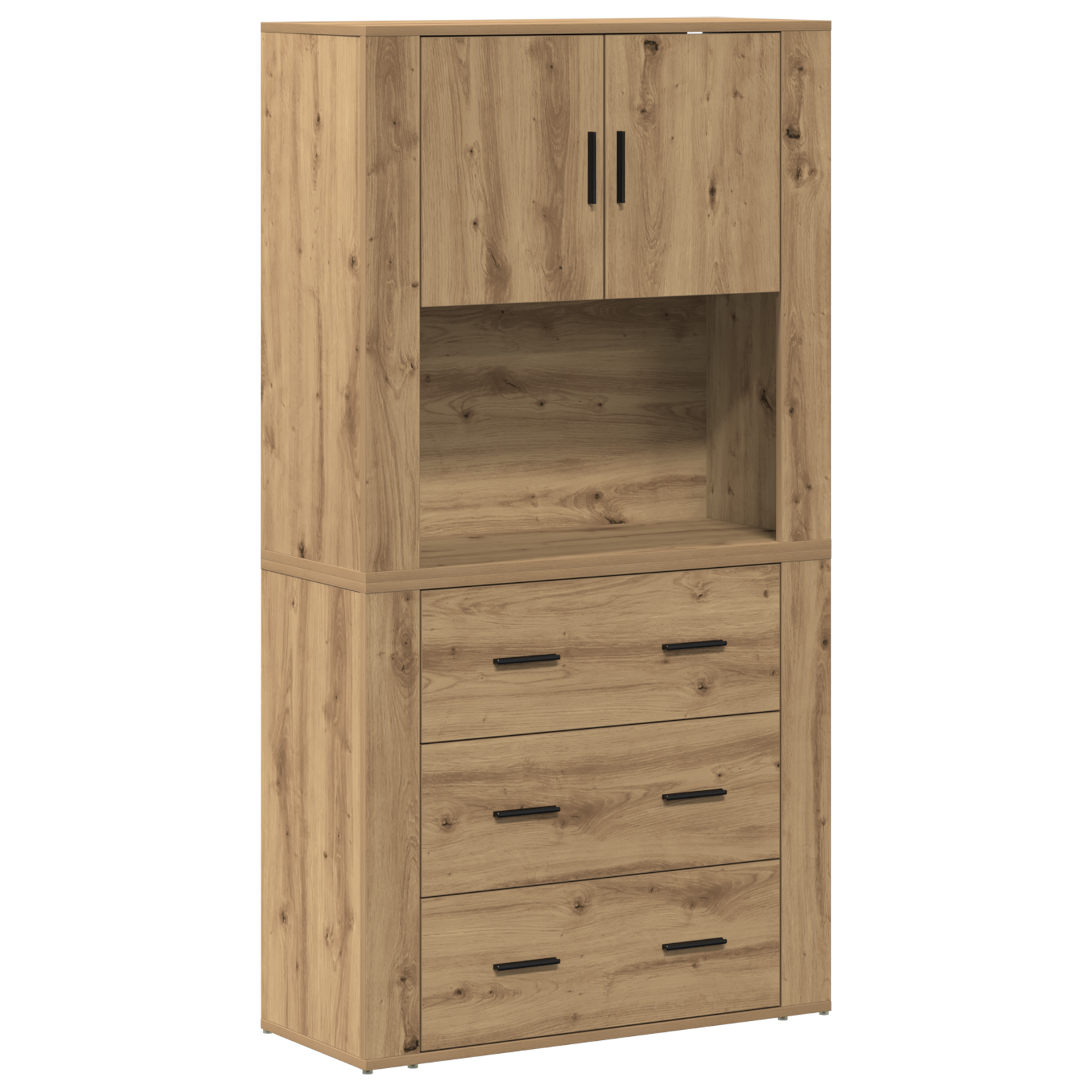 Bibliotecă înaltă Artisan Oak 80x33x150 cm Lemn prelucrat GartenMobel Dekor