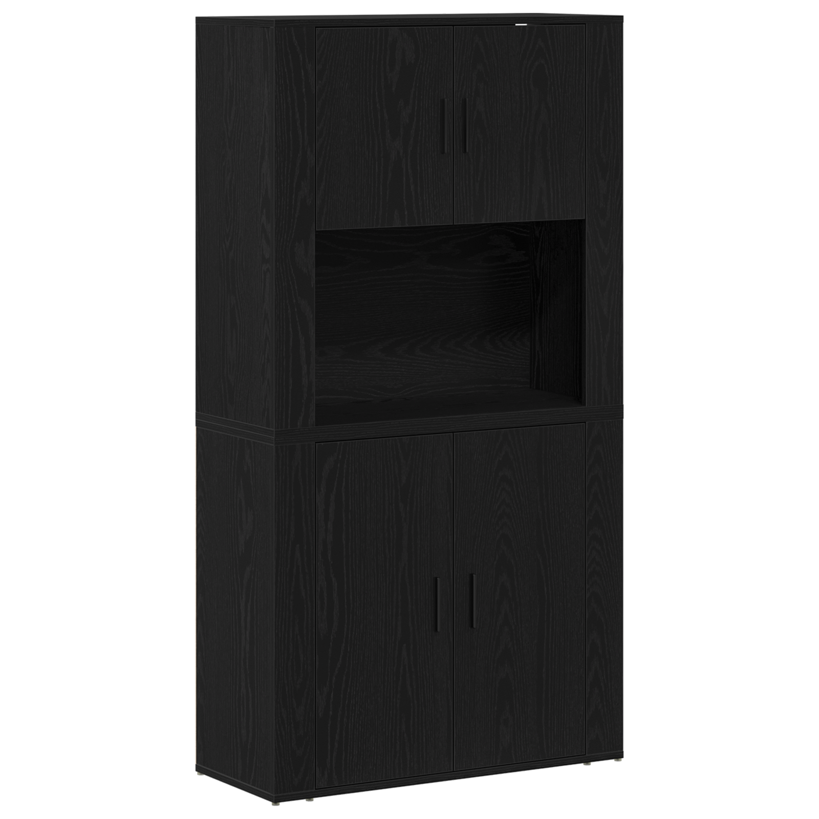 Highboard Negru Stejar 80x33x150 cm Lemn Prelucrat GartenMobel Dekor