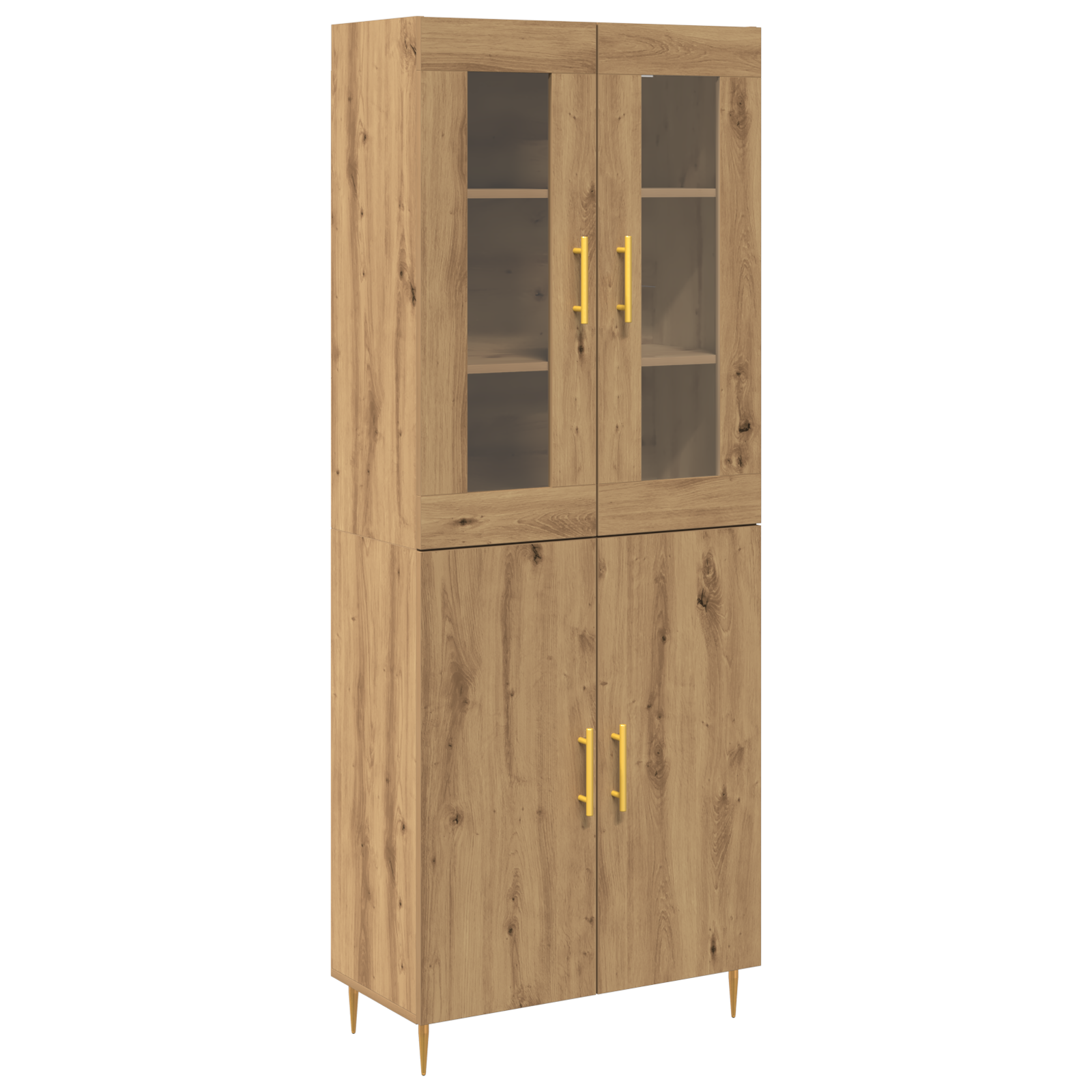 Highboard din Stejar Artisan 69.5x34x180 cm Lemn prelucrat GartenMobel Dekor