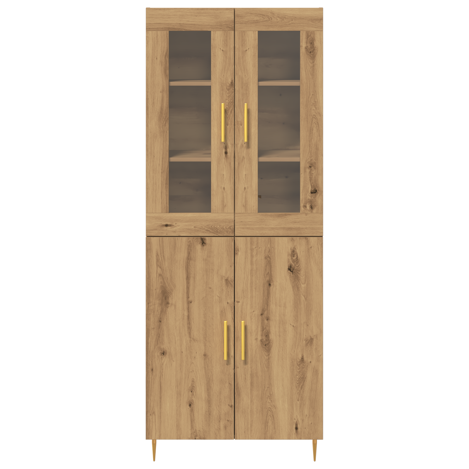 Highboard din Stejar Artisan 69.5x34x180 cm Lemn prelucrat GartenMobel Dekor