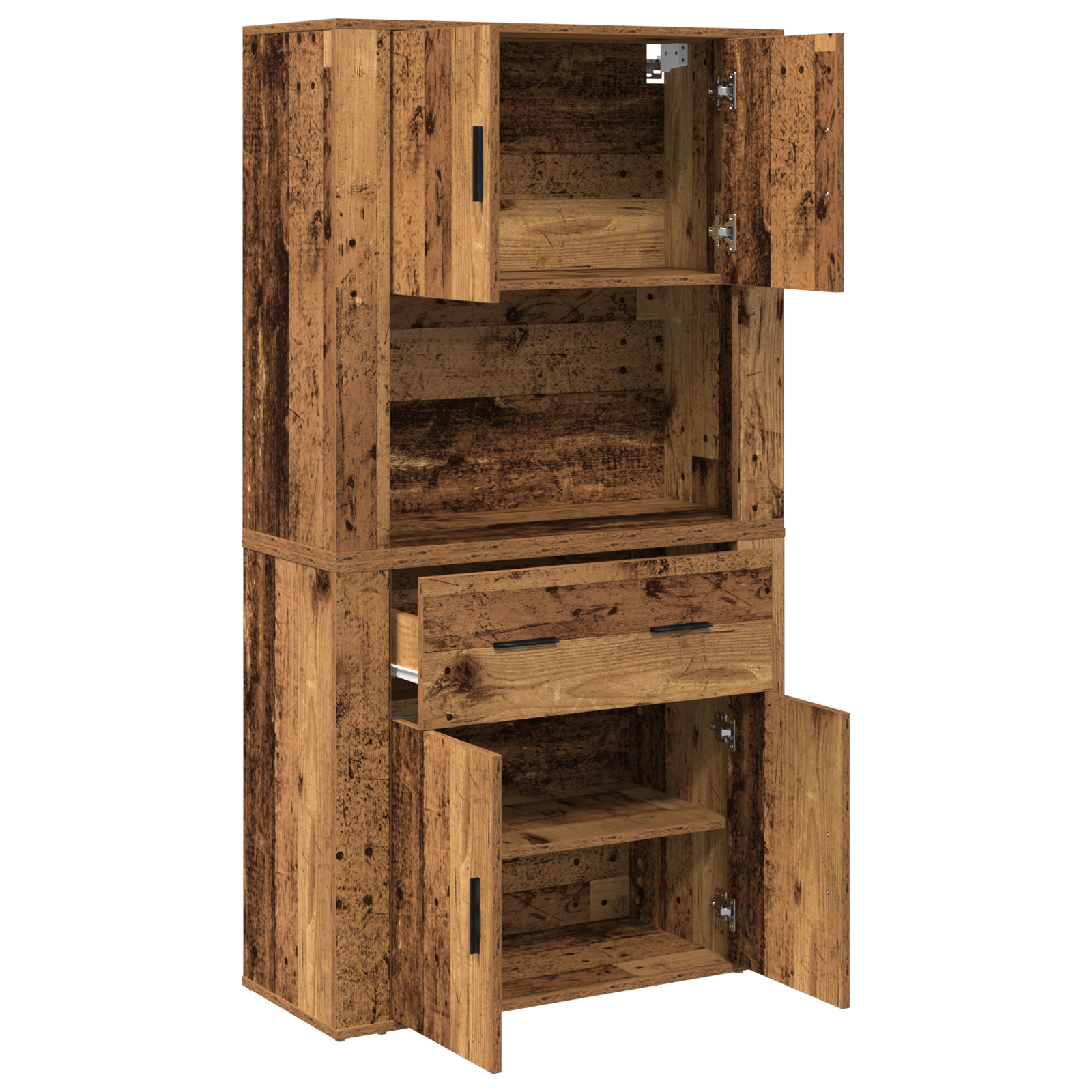 Highboard din lemn vechi 80x33x150 cm din lemn stratificat GartenMobel Dekor