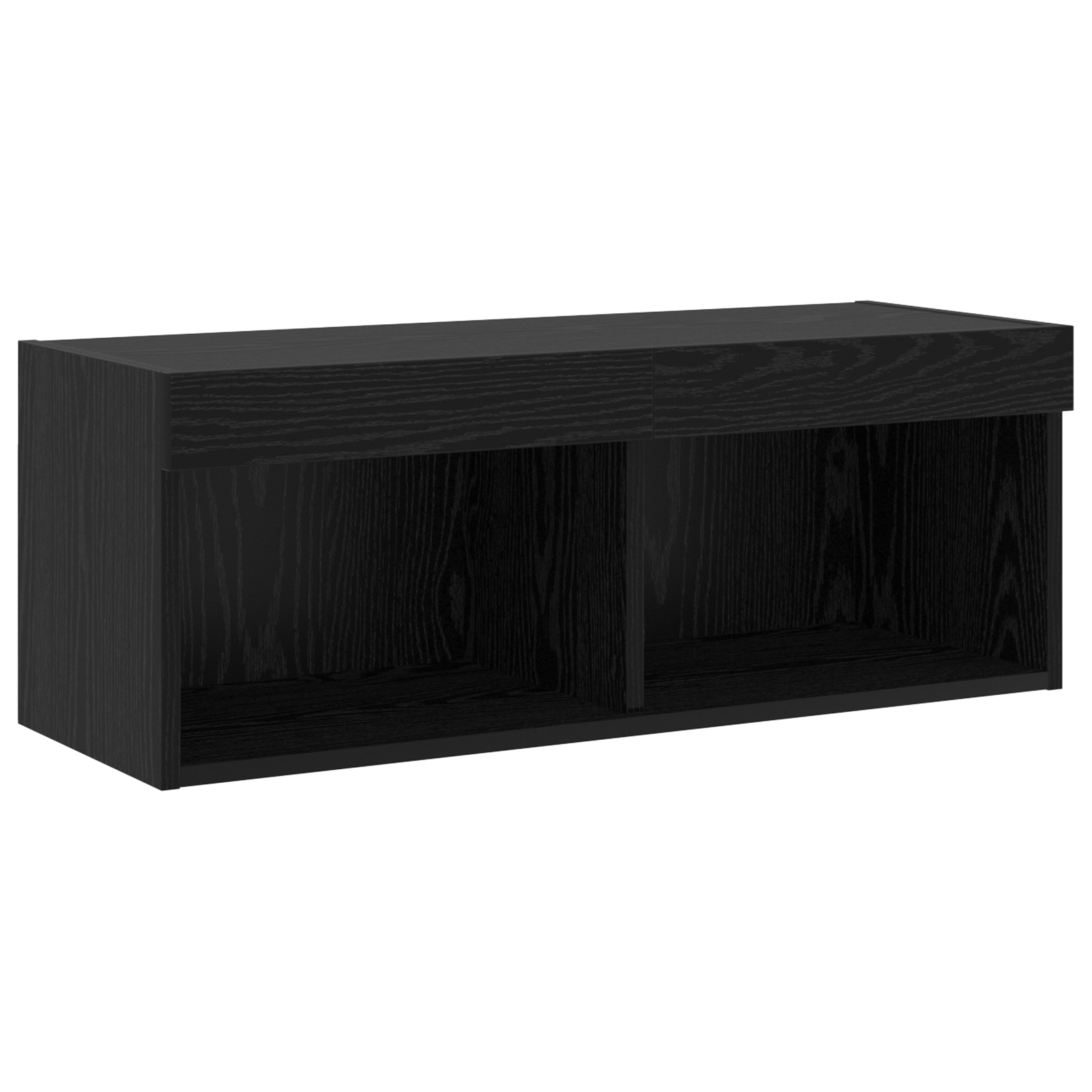 Set de 8 unități TV de perete cu LED din stejar negru și lemn prelucrat GartenMobel Dekor