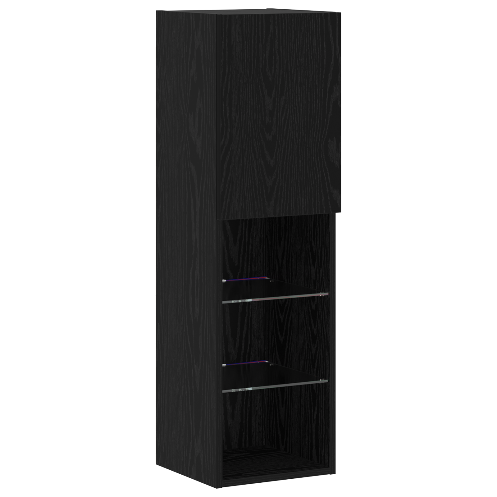 Set de 8 unități TV de perete cu LED din stejar negru și lemn prelucrat GartenMobel Dekor