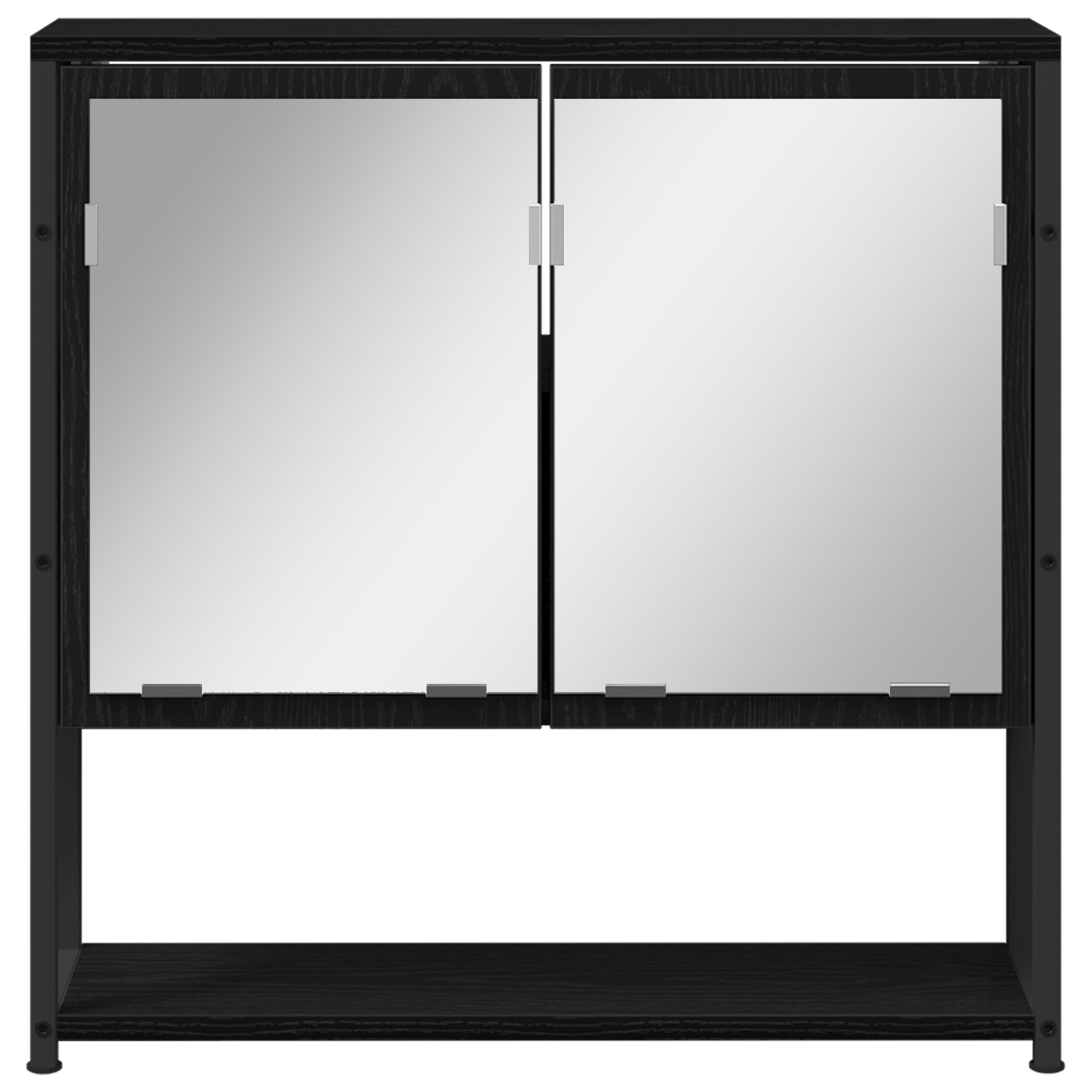 Set de Mobilier pentru Baie 3 Piese Negru Stejar Lemn Prelucrat GartenMobel Dekor