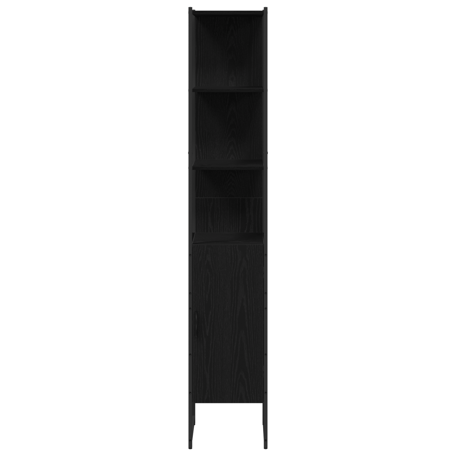 Set de Mobilier pentru Baie 3 Piese Negru Stejar Lemn Prelucrat GartenMobel Dekor