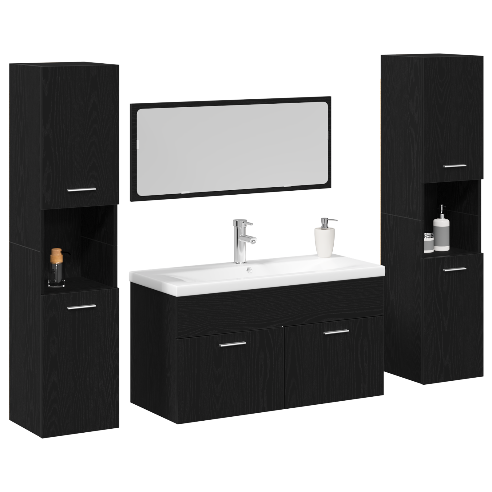 Set mobilier baie 5 piese din lemn prelucrat GartenMobel Dekor