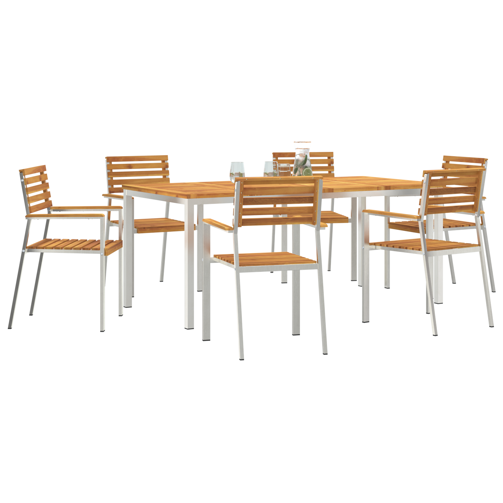 Set Dining Grădină  cu 7 Piese din Lemn Solid de Acacia GartenMobel Dekor