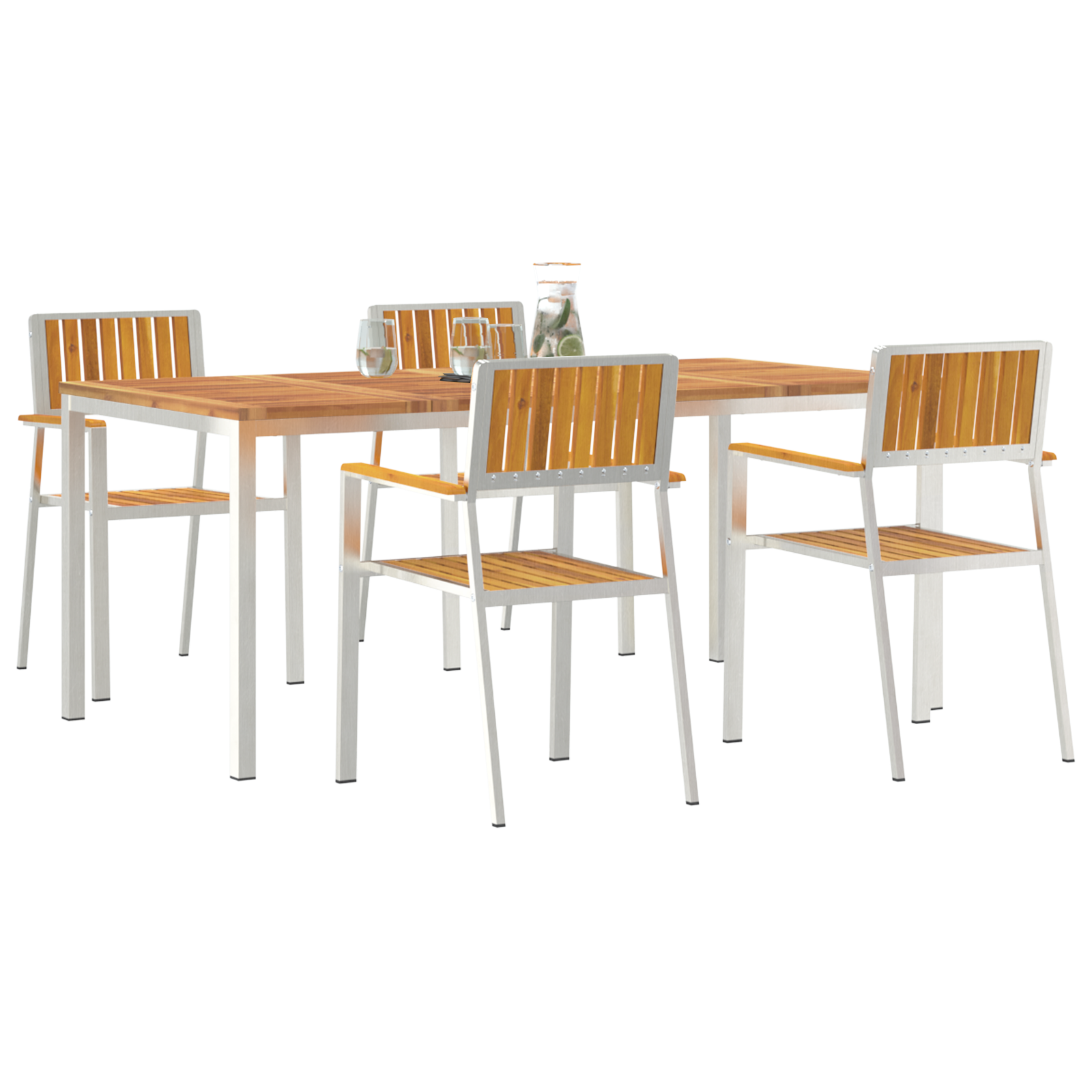 Set de Dining pentru Grădină 5 Piese din Lemn Solid de Acacia GartenMobel Dekor