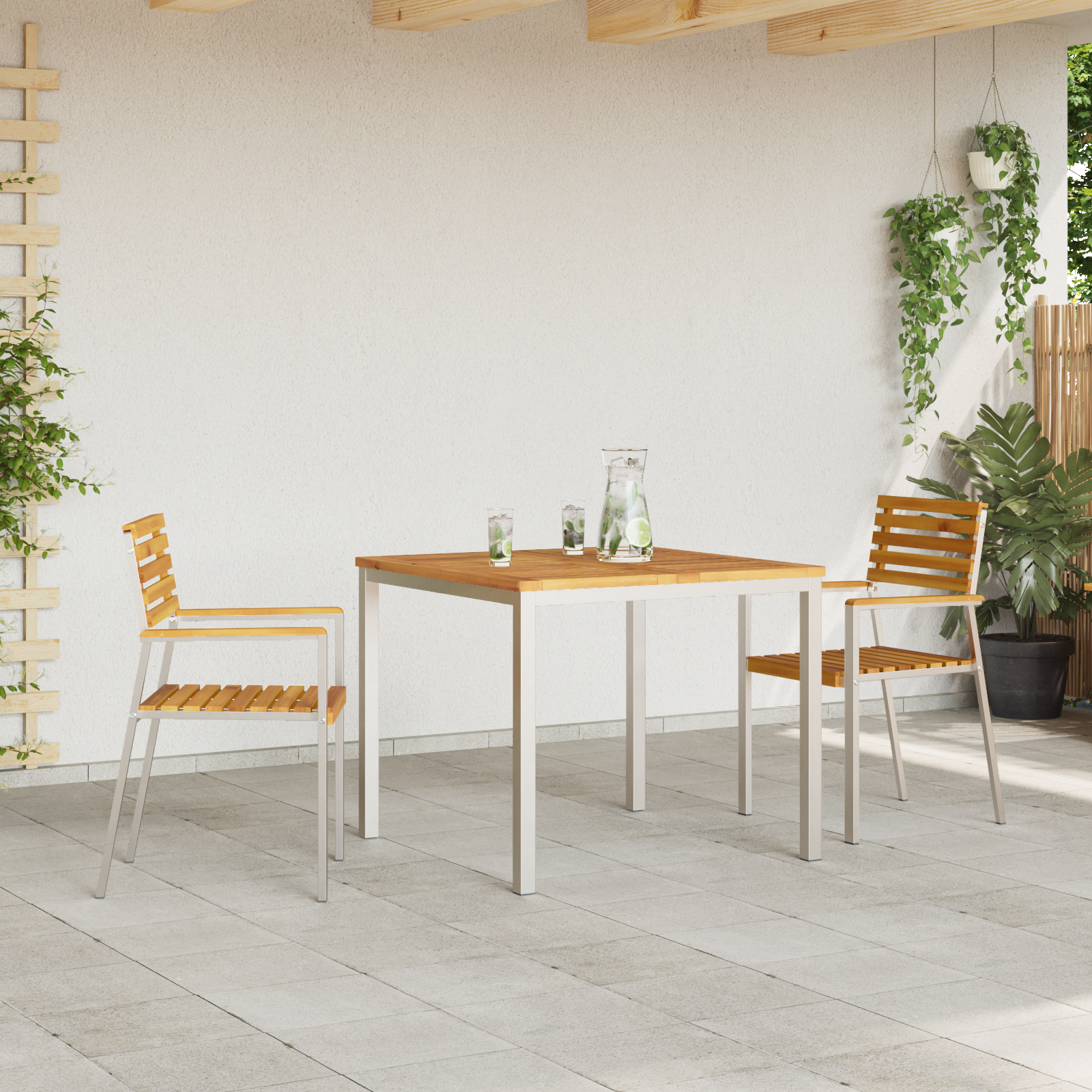 Set de dining pentru grădină  de 3 piese din lemn solid de acacia GartenMobel Dekor