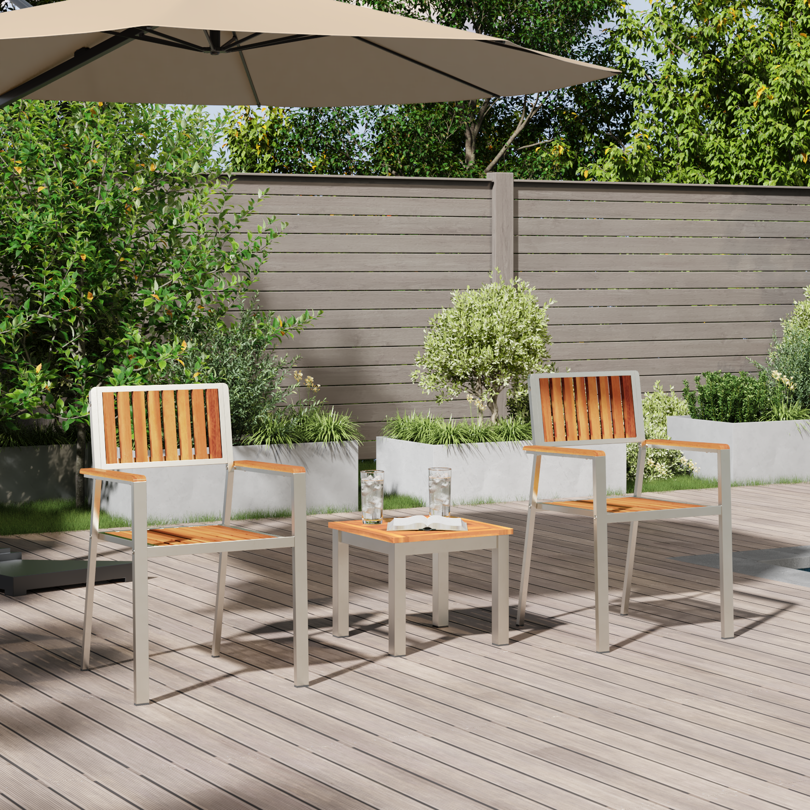 Set Grădină  3 Piese Lemn Solid de Acacia GartenMobel Dekor