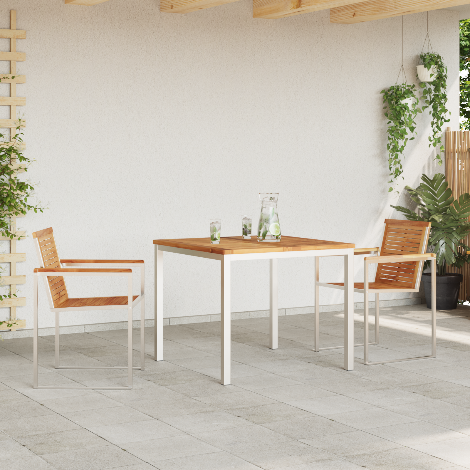 Set de Masă pentru Grădină  3 Piese din Lemn Solid de Teh GartenMobel Dekor