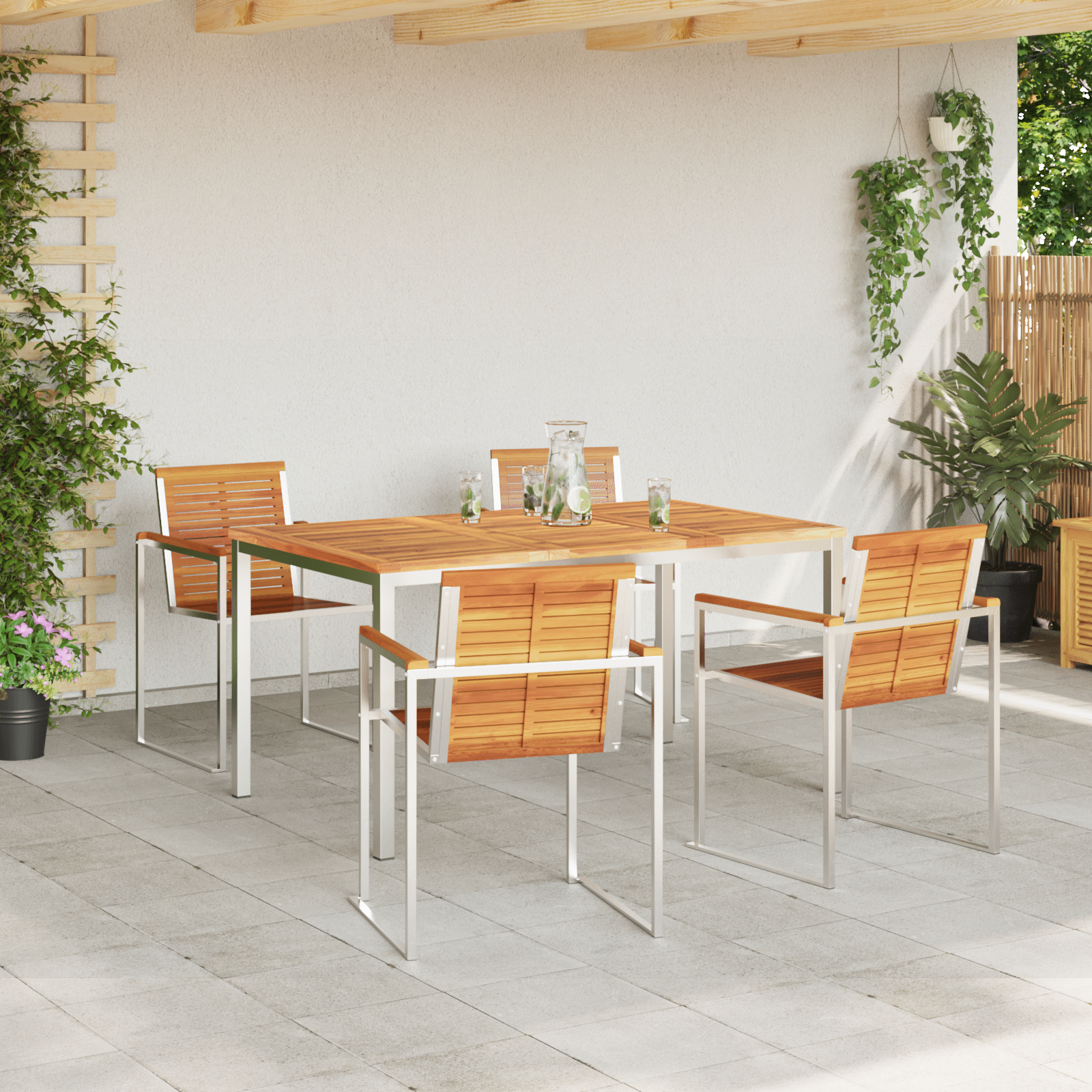 Set de Masă pentru Grădină  5 Piese Lemn Solid de Acacia GartenMobel Dekor
