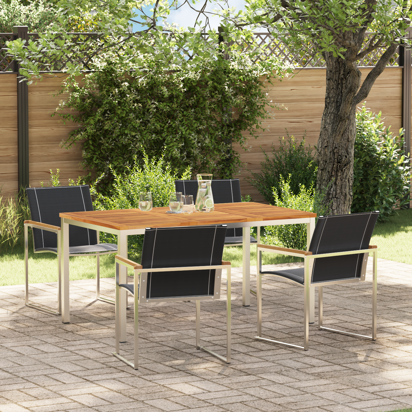 Set de dining grădină  5 piese din lemn masiv de acacia GartenMobel Dekor