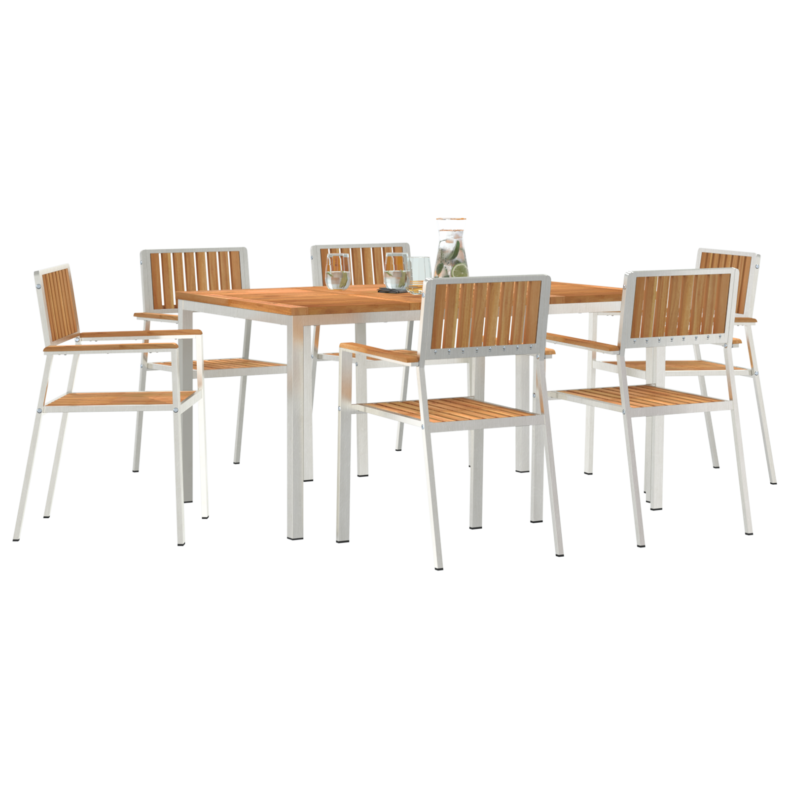 Set de masă pentru grădină  cu 7 piese din lemn solid de tec GartenMobel Dekor