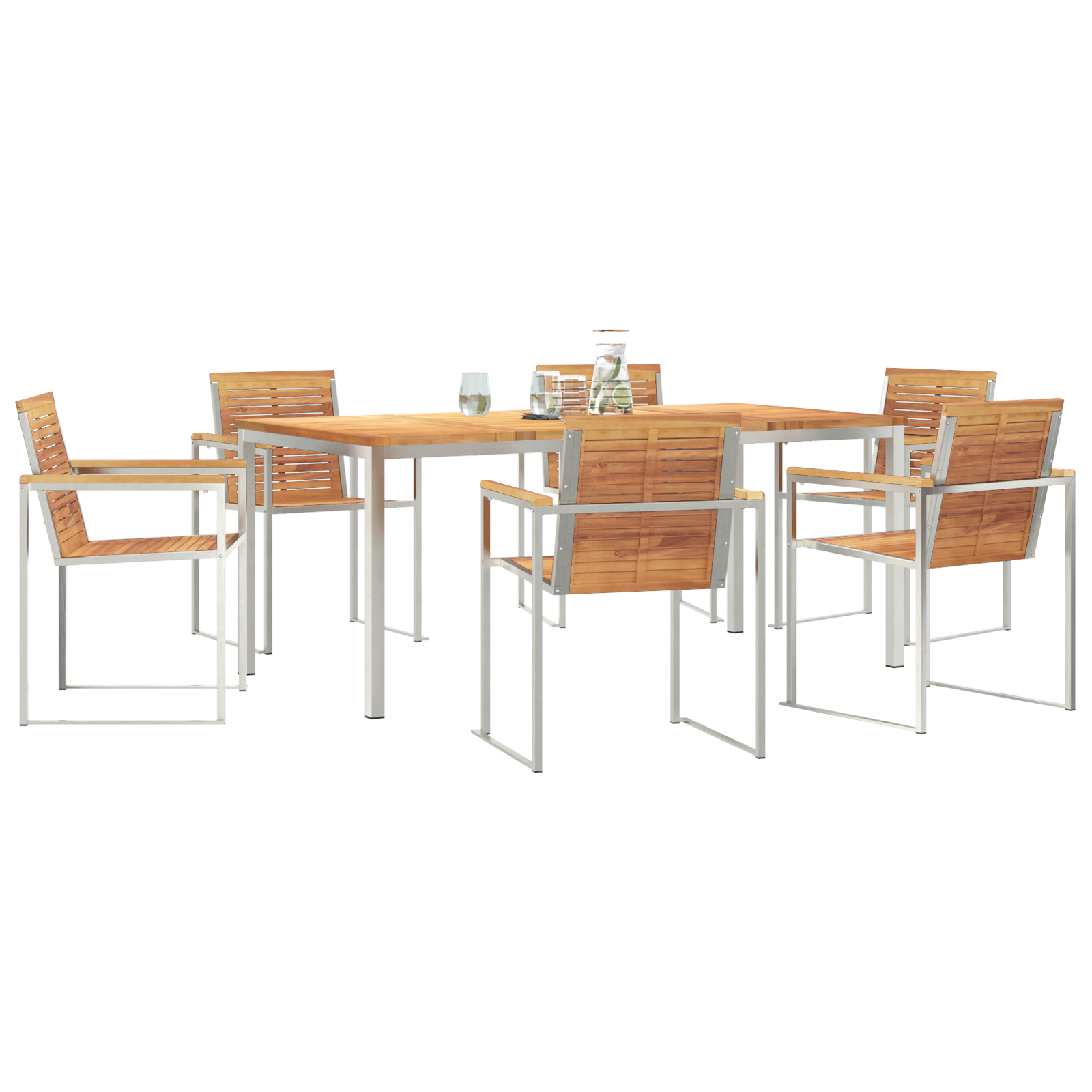 Set dining gradină  7 Piese Lemn Masiv Teak GartenMobel Dekor