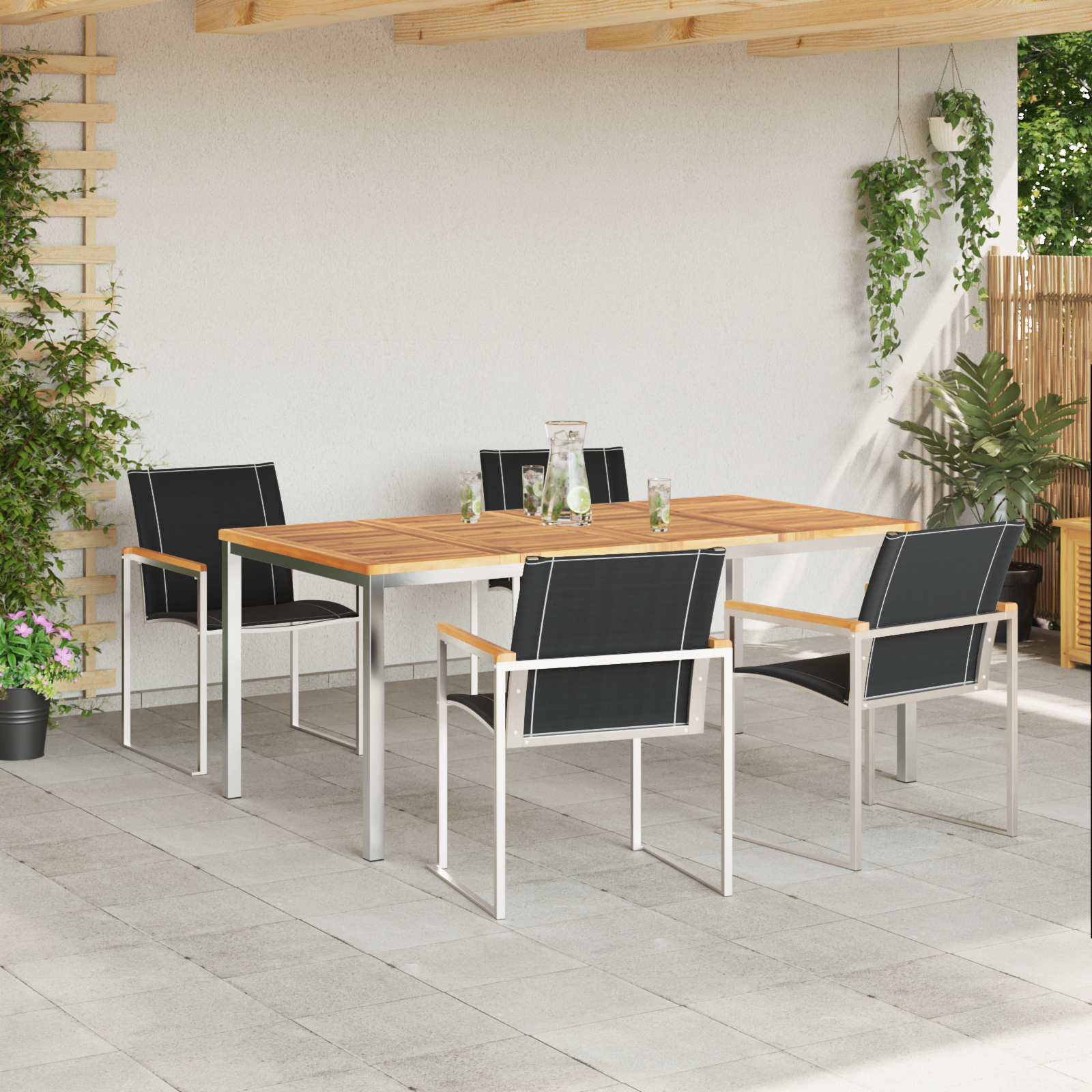 Set masă 5 piese lemn solid acacia  GartenMobel Dekor