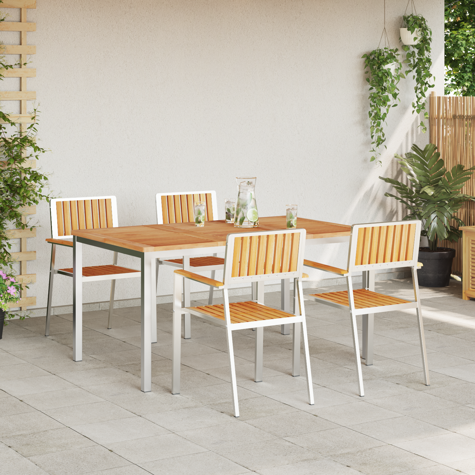 Set masă grădină  5 piese lemn masiv tec GartenMobel Dekor