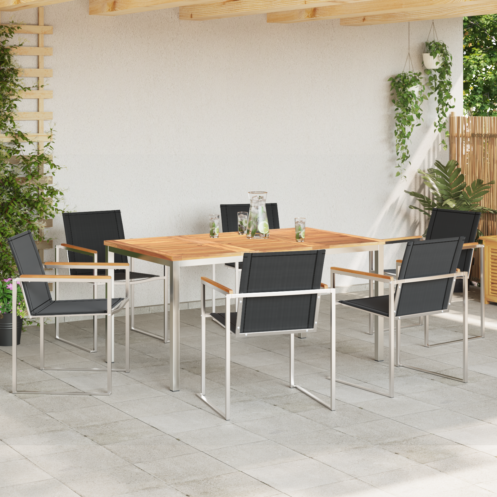Set masă grădină 7 piese din lemn masiv de tec  GartenMobel Dekor