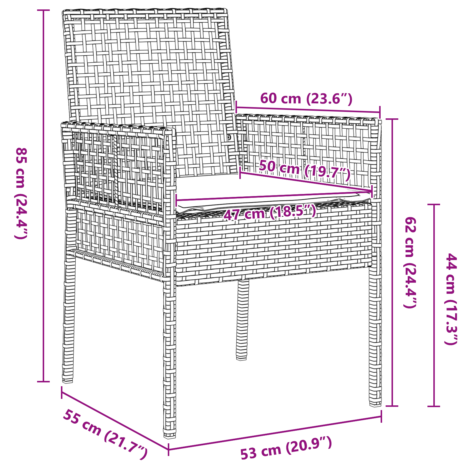 Set de dining pentru grădină 3 piese Ratan negru GartenMobel Dekor