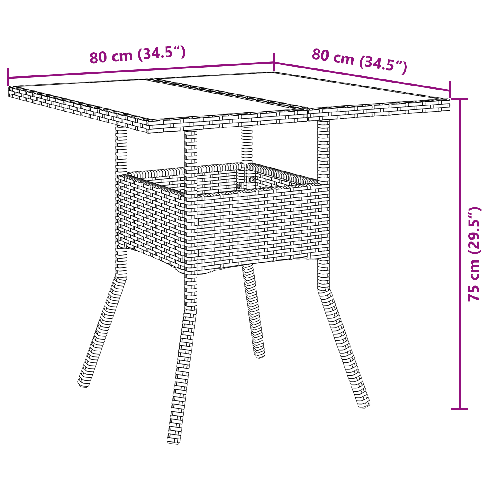 Set de dining pentru grădină 3 piese Ratan negru GartenMobel Dekor