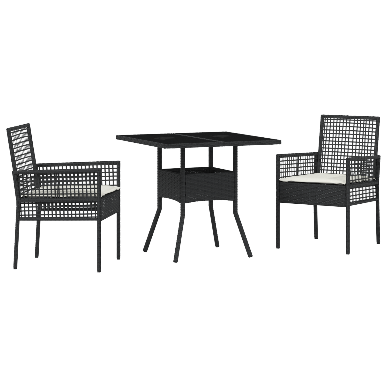 Set de dining pentru grădină 3 piese Ratan negru GartenMobel Dekor
