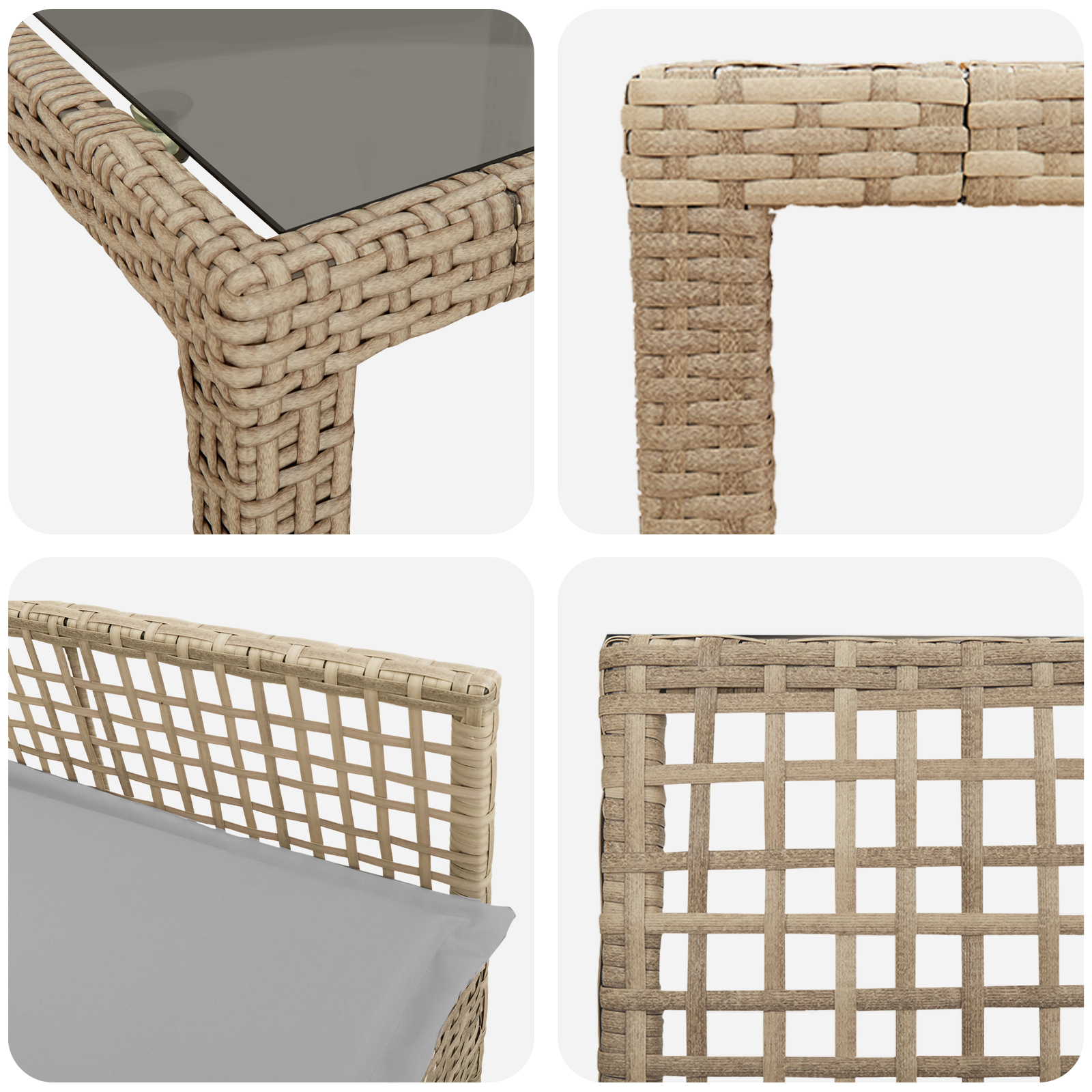 Set de dining pentru grădină 9 piese Bej din Poliratan GartenMobel Dekor