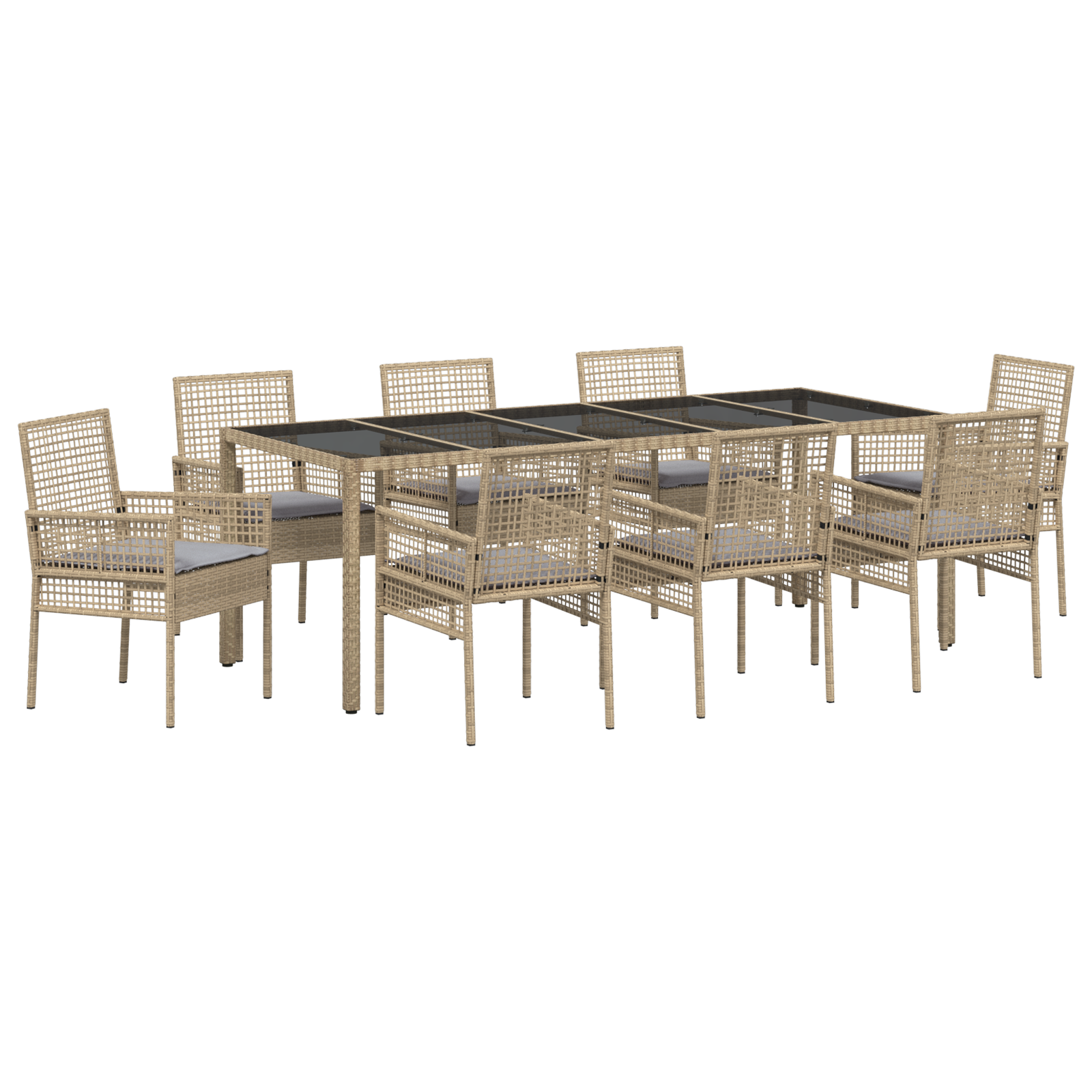 Set de dining pentru grădină 9 piese Bej din Poliratan GartenMobel Dekor