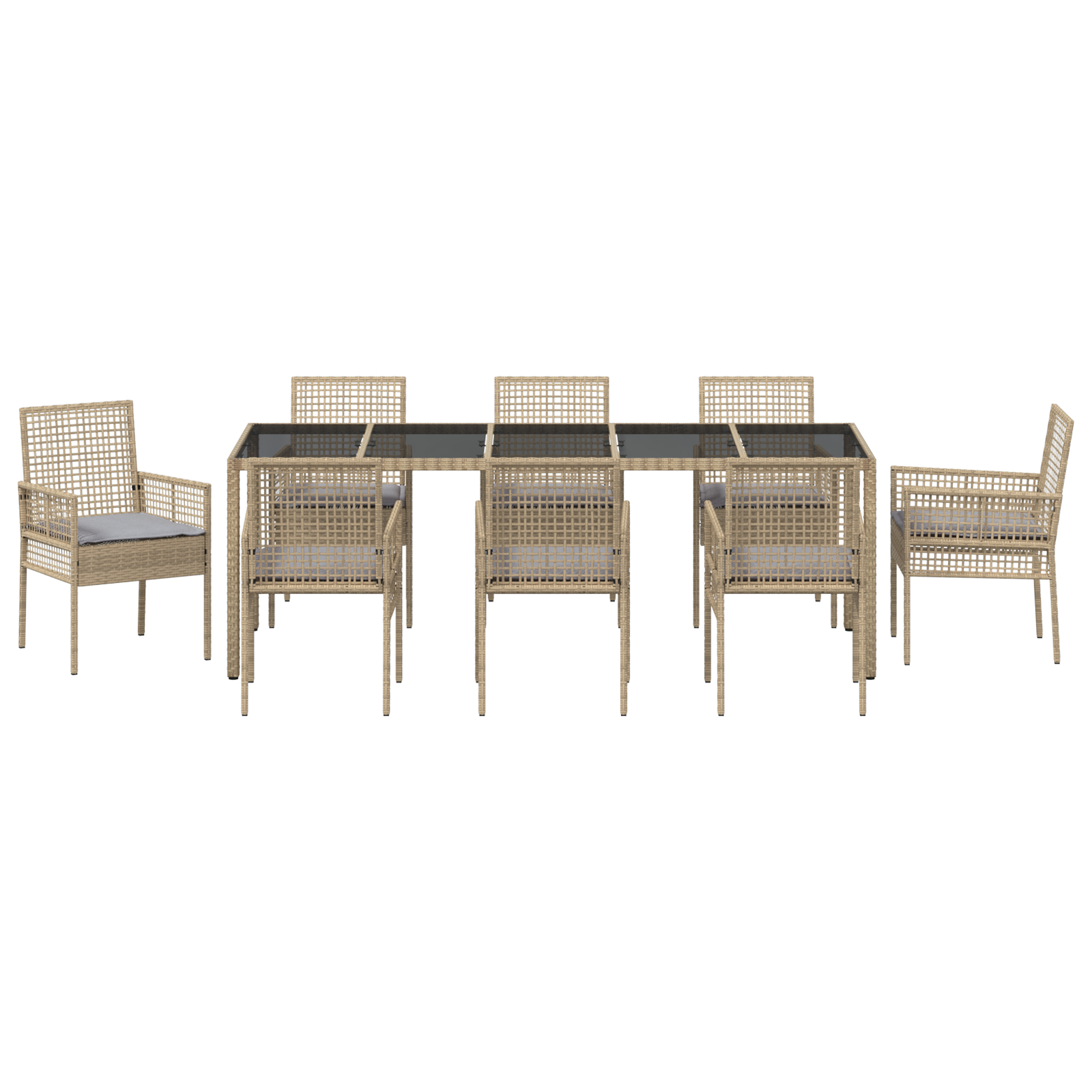 Set de dining pentru grădină 9 piese Bej din Poliratan GartenMobel Dekor