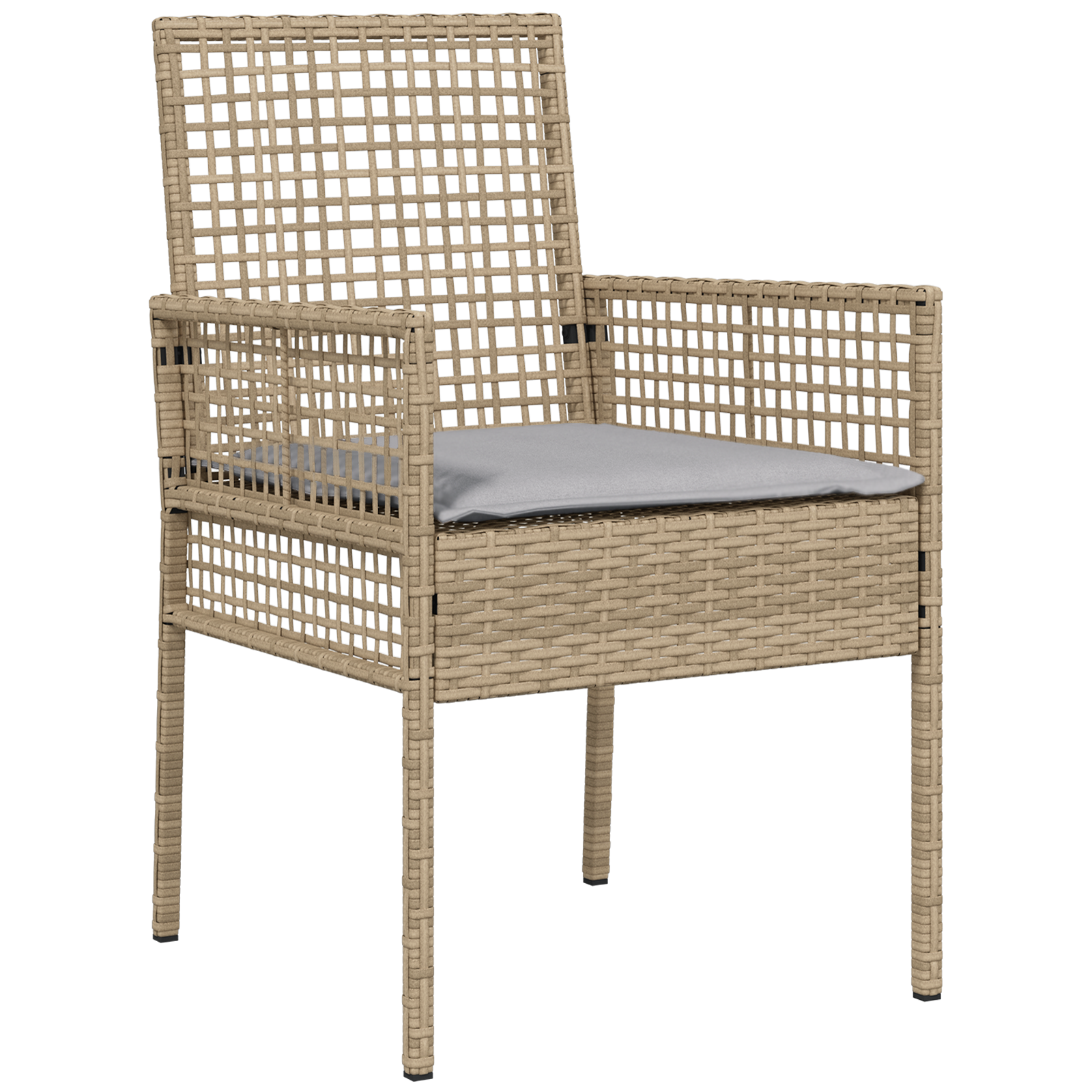 Set de dining pentru grădină , 5 piese, cu perne, Bej, Poliratan GartenMobel Dekor
