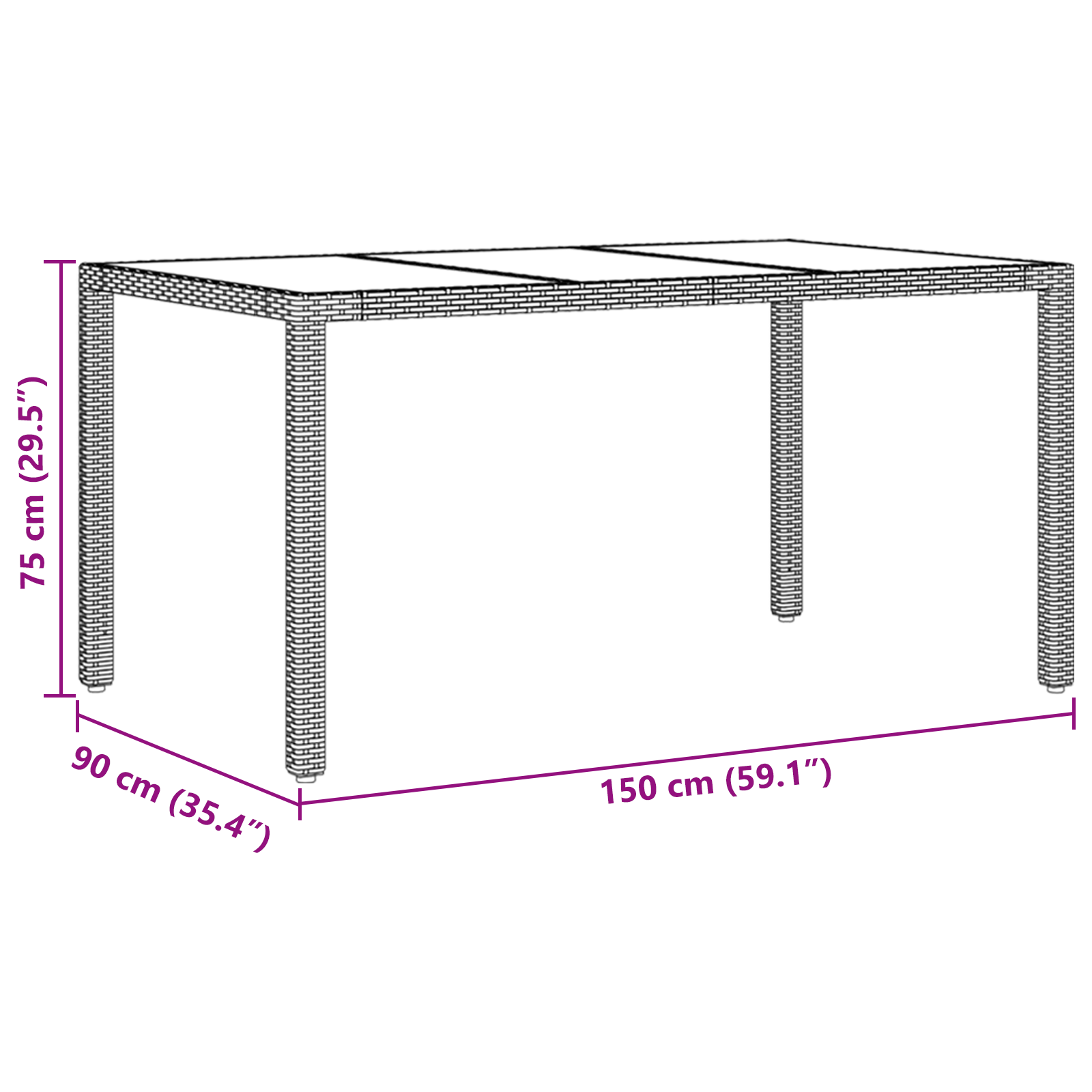 Set de dining pentru grădină 7 piese cu perne Gri Poliratan GartenMobel Dekor