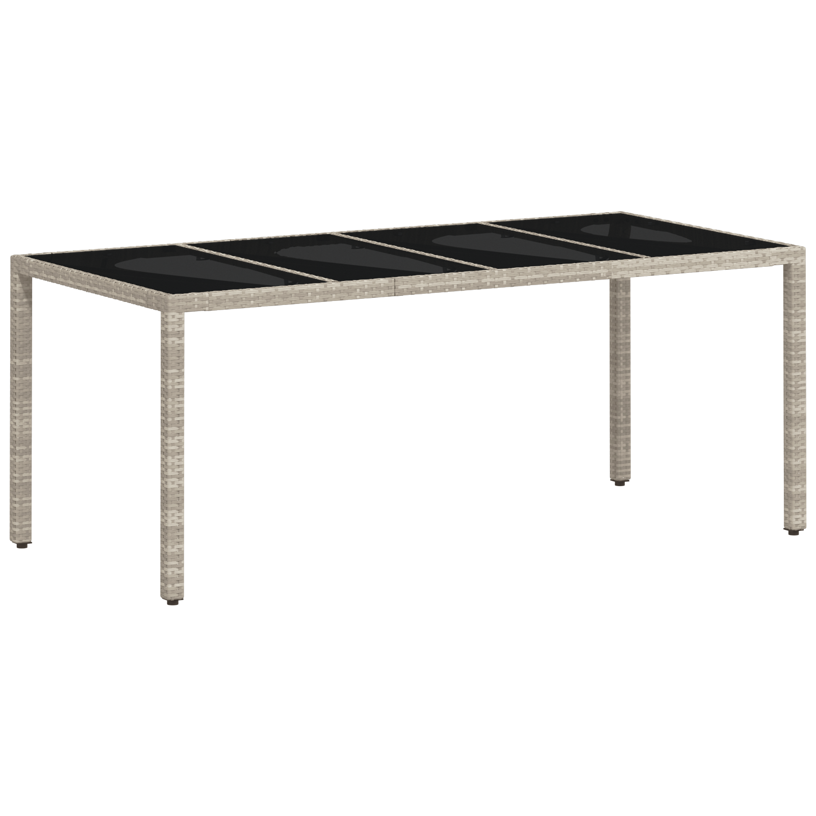 Set de masă pentru grădină , 9 piese, gri deschis, poliratan GartenMobel Dekor
