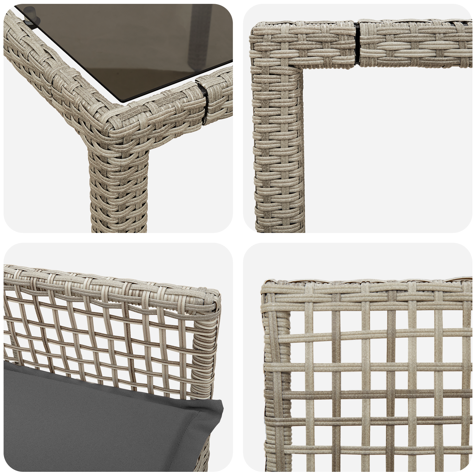 Set de masă pentru grădină , 9 piese, gri deschis, poliratan GartenMobel Dekor