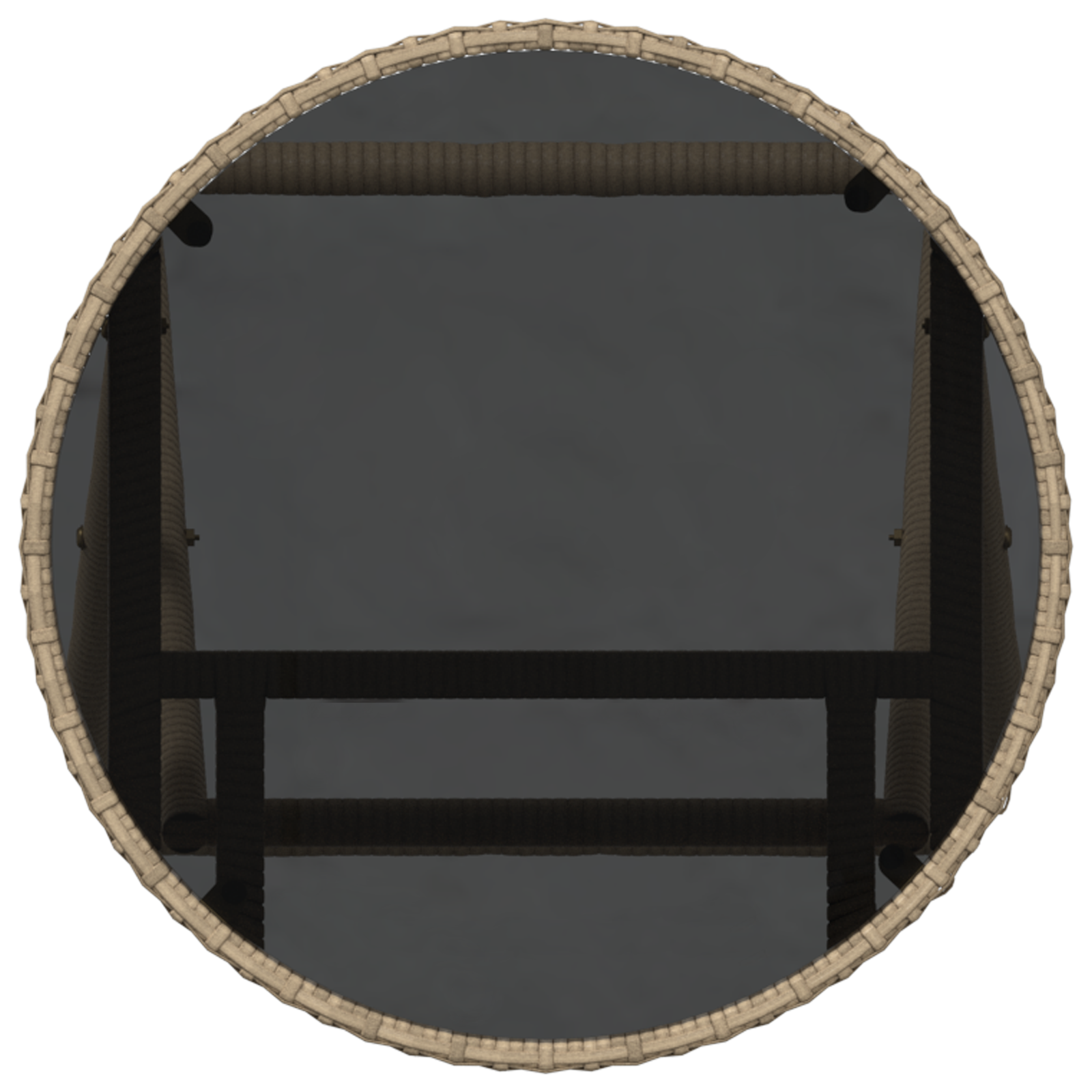 Set bistro de grădină, 3 piese, cu perne, bej, poliratan GartenMobel Dekor