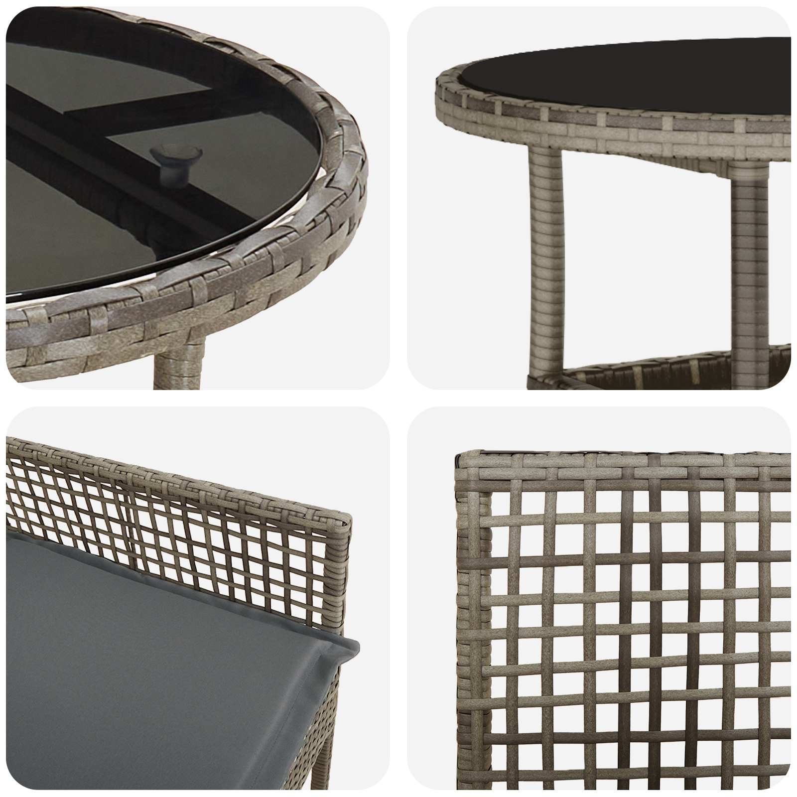 Set de Masă pentru Grădină 5 Piese Gri Poliratan GartenMobel Dekor