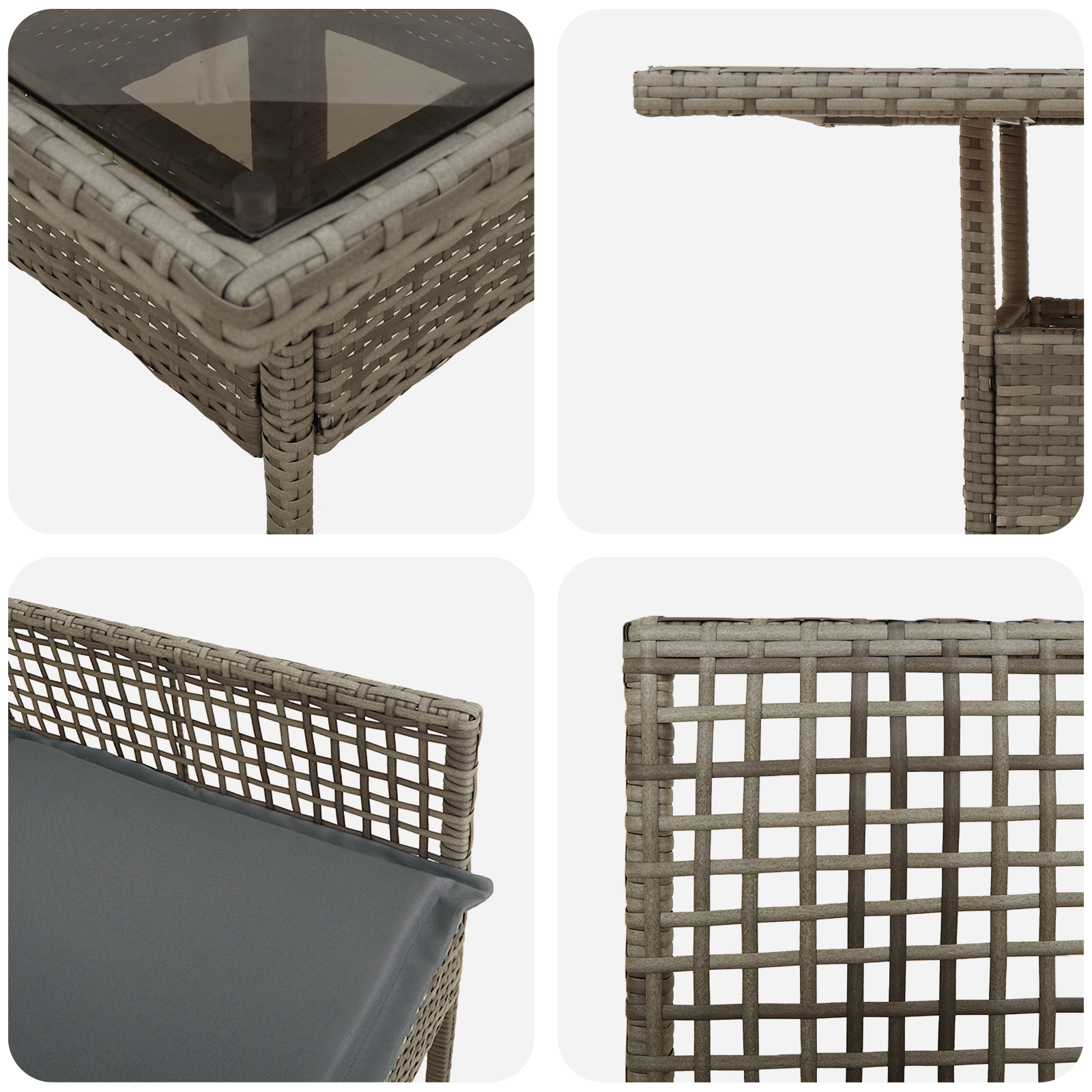 Set de dining pentru grădină 3 piese Gri din Poliratan GartenMobel Dekor