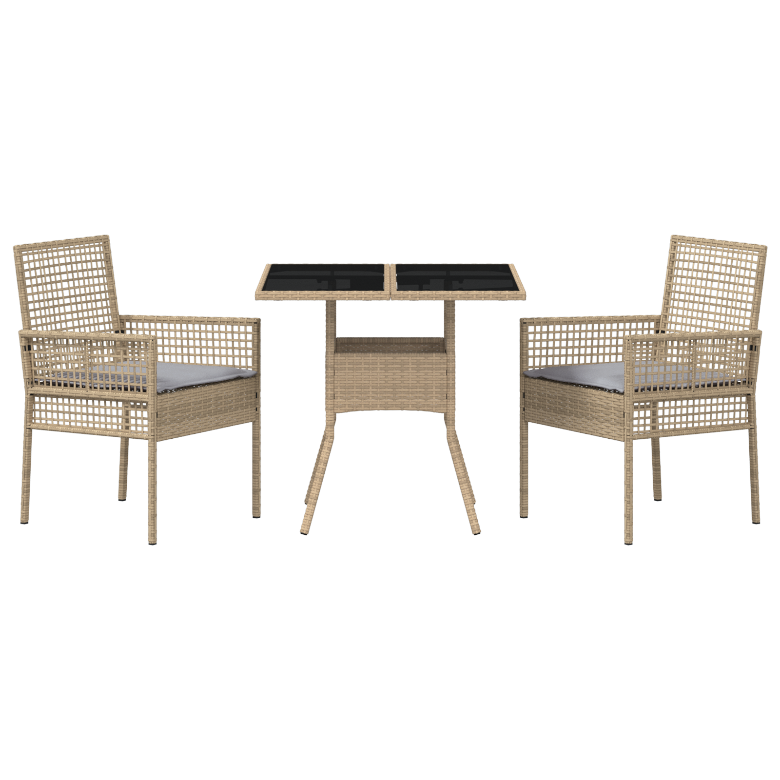 Set de dining pentru grădină 3 piese bej ratan sintetic GartenMobel Dekor