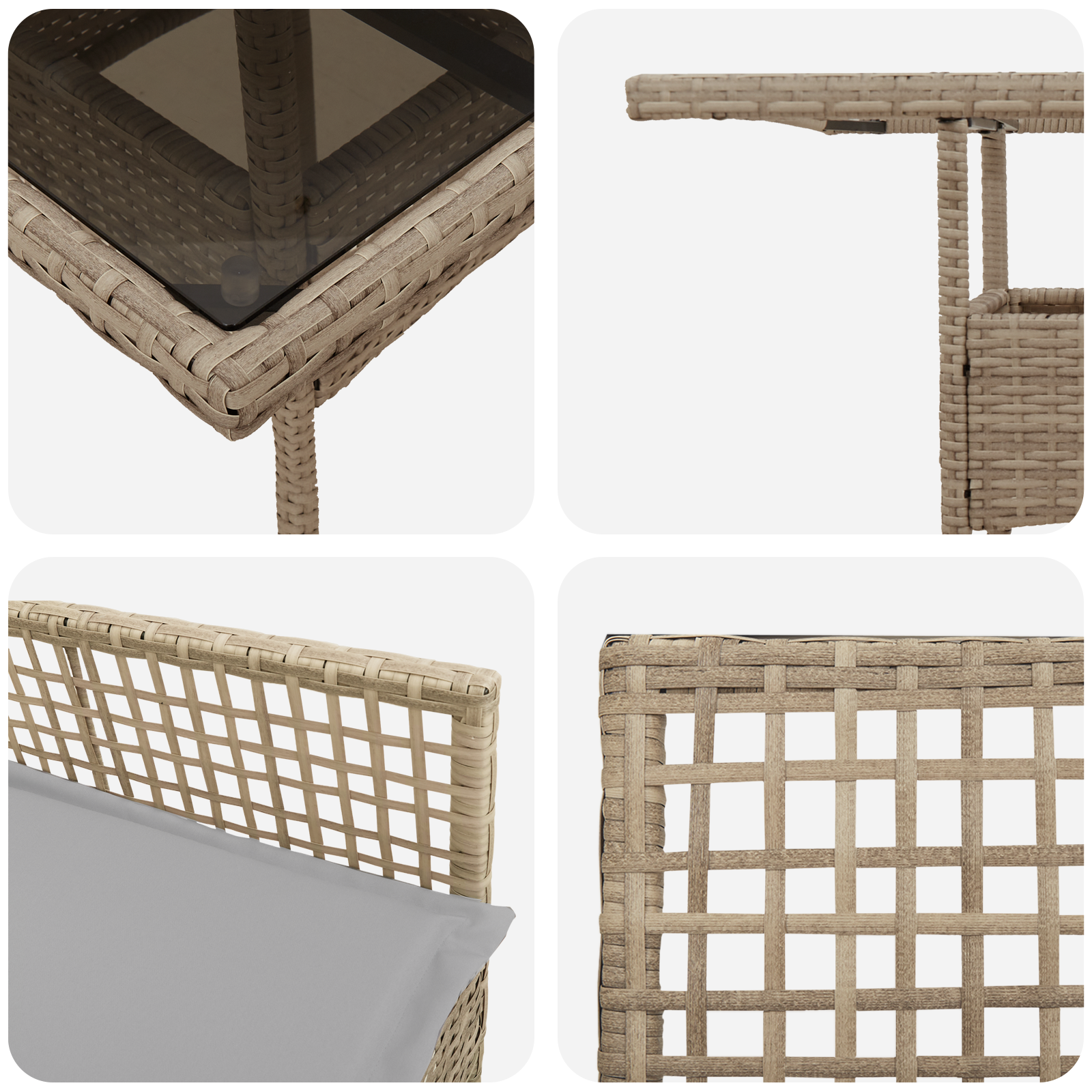 Set de dining pentru grădină 3 piese bej ratan sintetic GartenMobel Dekor