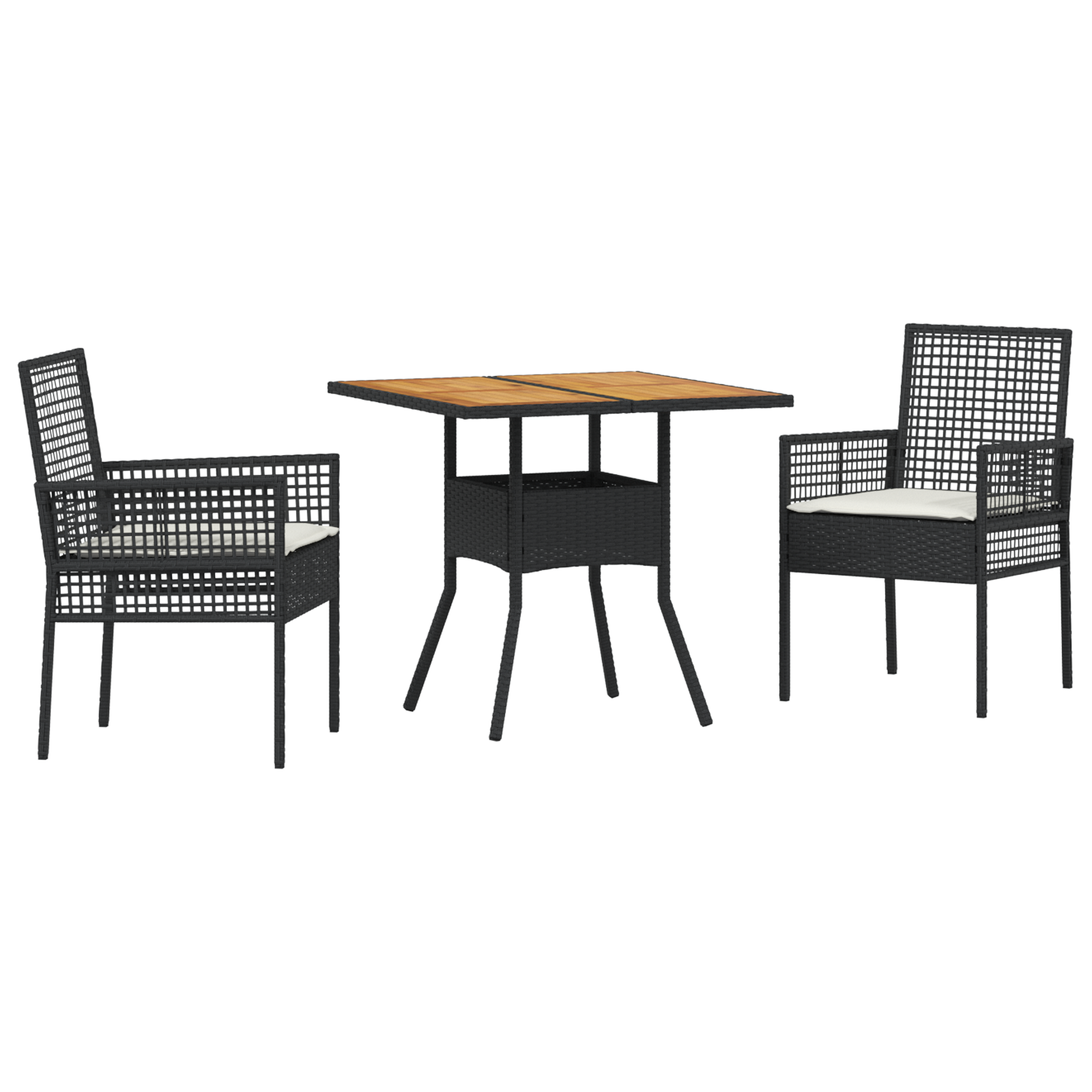 Set de dining pentru grădină cu perne Negru Ratan sintetic GartenMobel Dekor