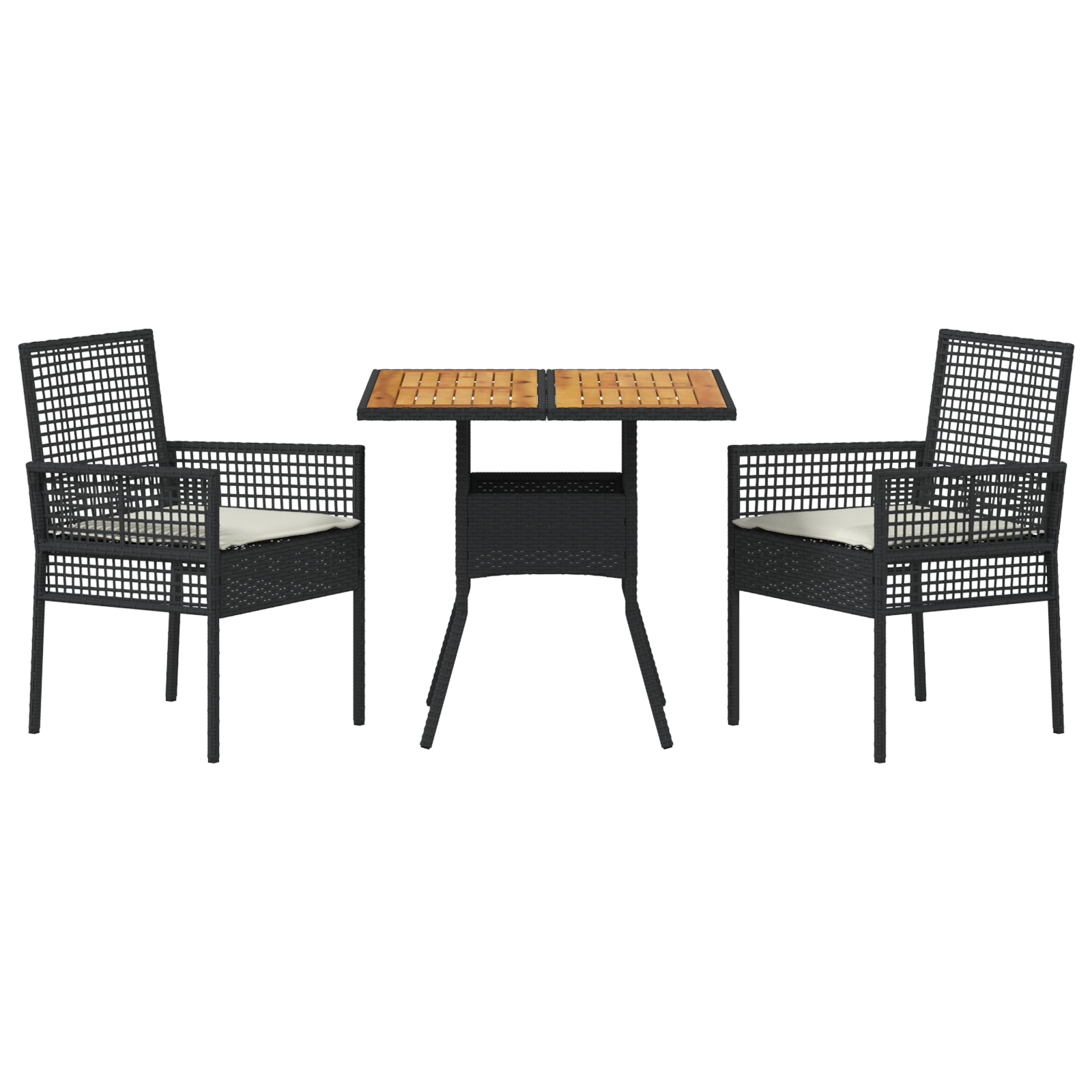 Set de dining pentru grădină cu perne Negru Ratan sintetic GartenMobel Dekor