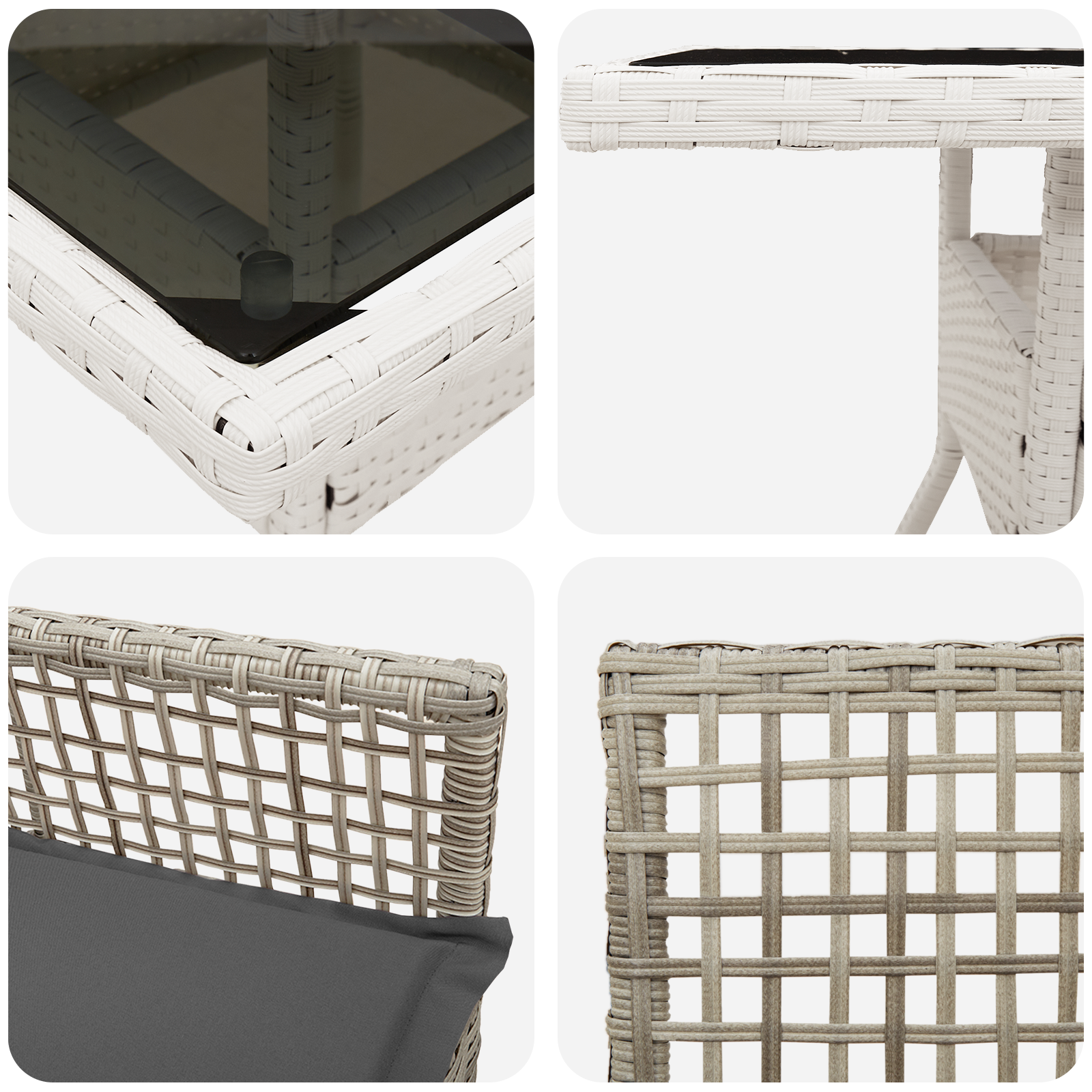 Set dining grădină 5 piese Gri deschis Ratan Poli GartenMobel Dekor