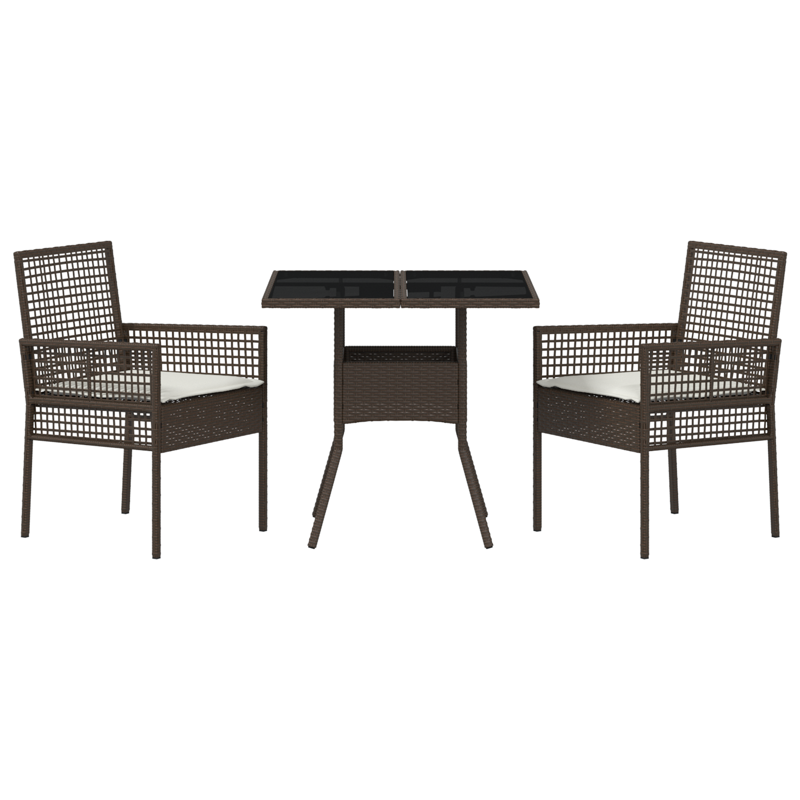 Set mese grădină 3 piese maro din ratan polimeric GartenMobel Dekor