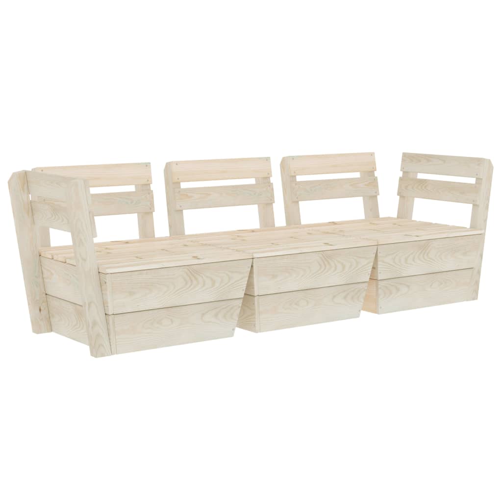 Canapea de grădină din paleți cu 3 locuri lemn de molid tratat GartenMobel Dekor