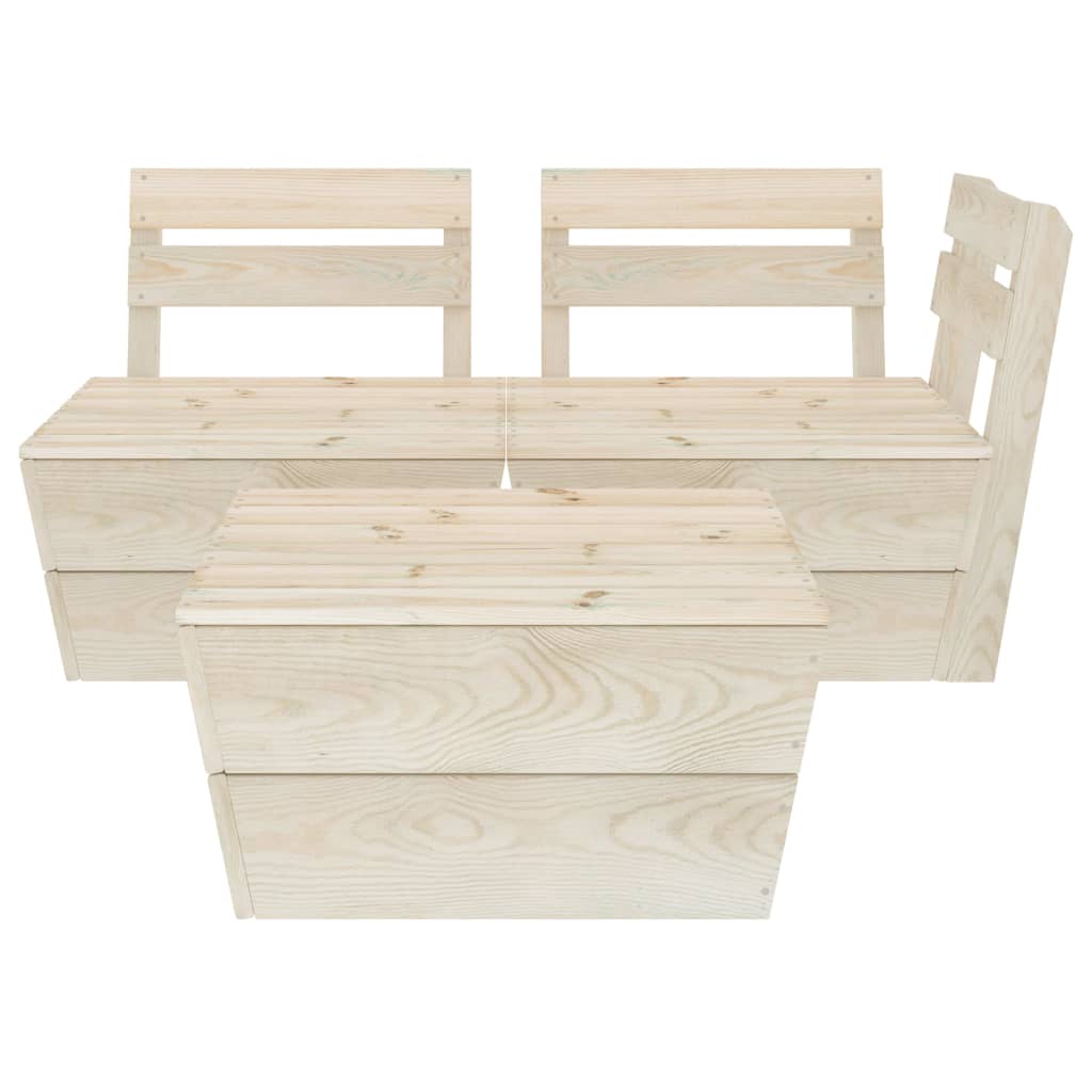Set mobilier de grădină paleți, 3 piese, lemn de molid tratat GartenMobel Dekor